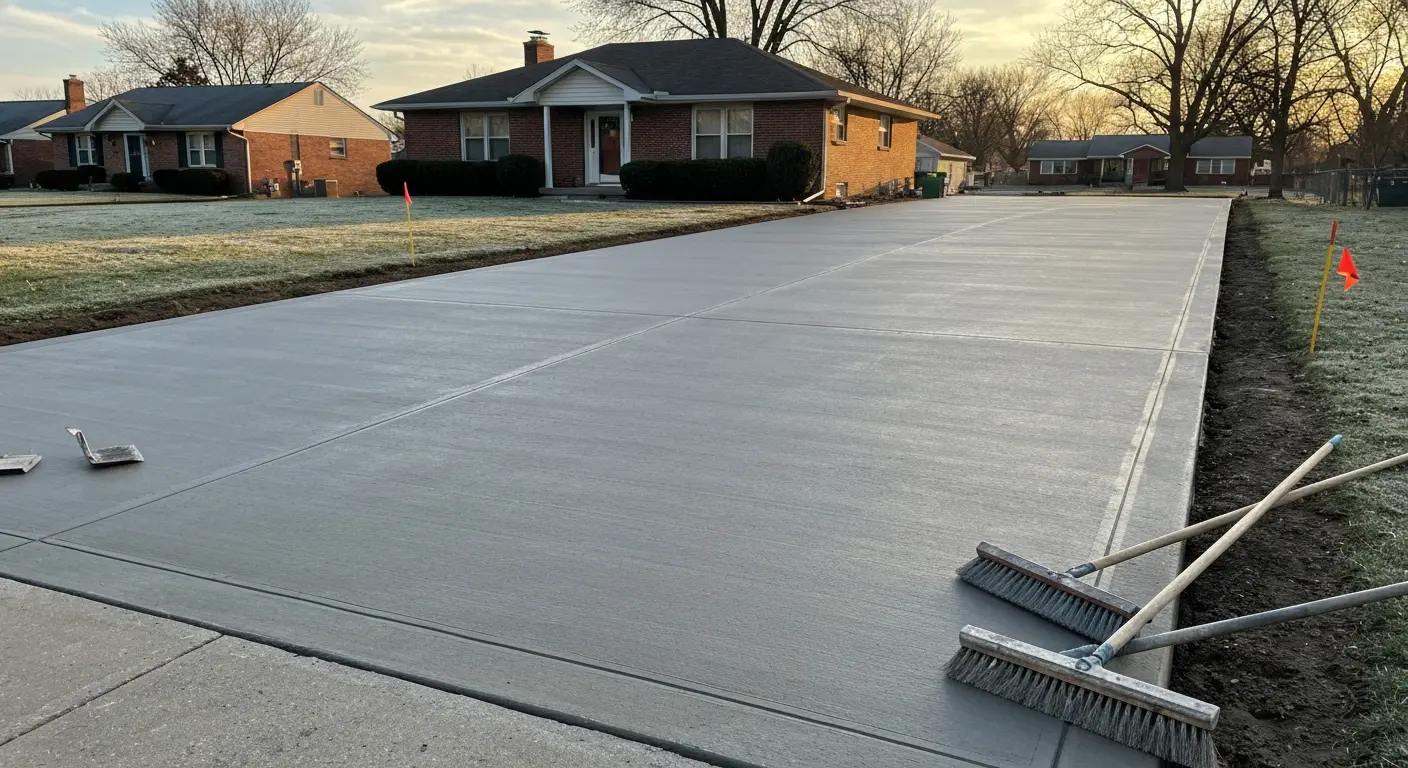 Driveway concrete installation