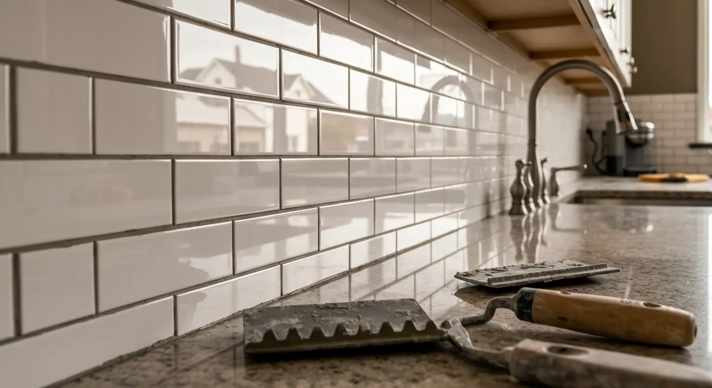 Kitchen backsplash tile installation