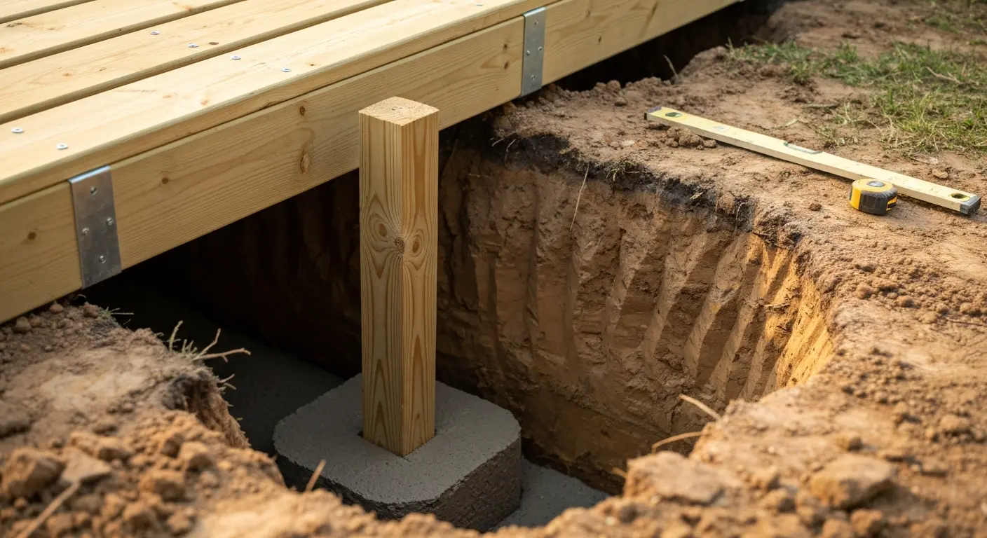 Deck footing installation