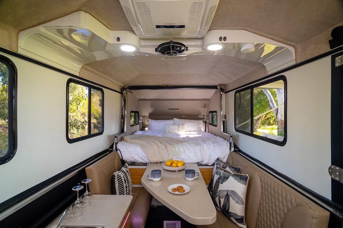 Open living and sleeping layout