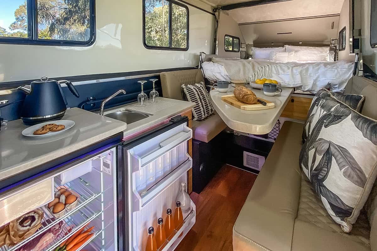 Interior galley and refrigeration