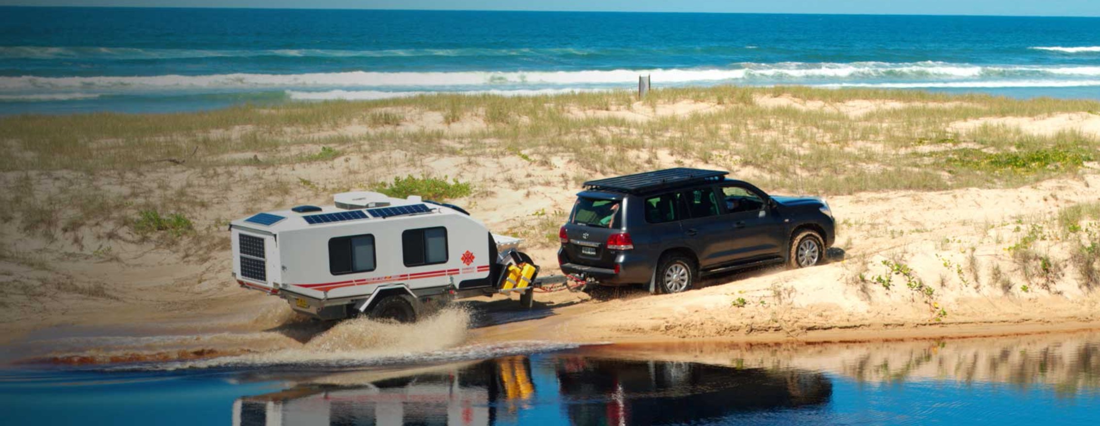 Karavan touring on the coast