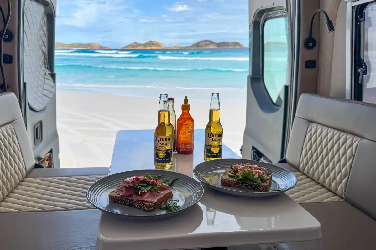 Dining with a coastal view