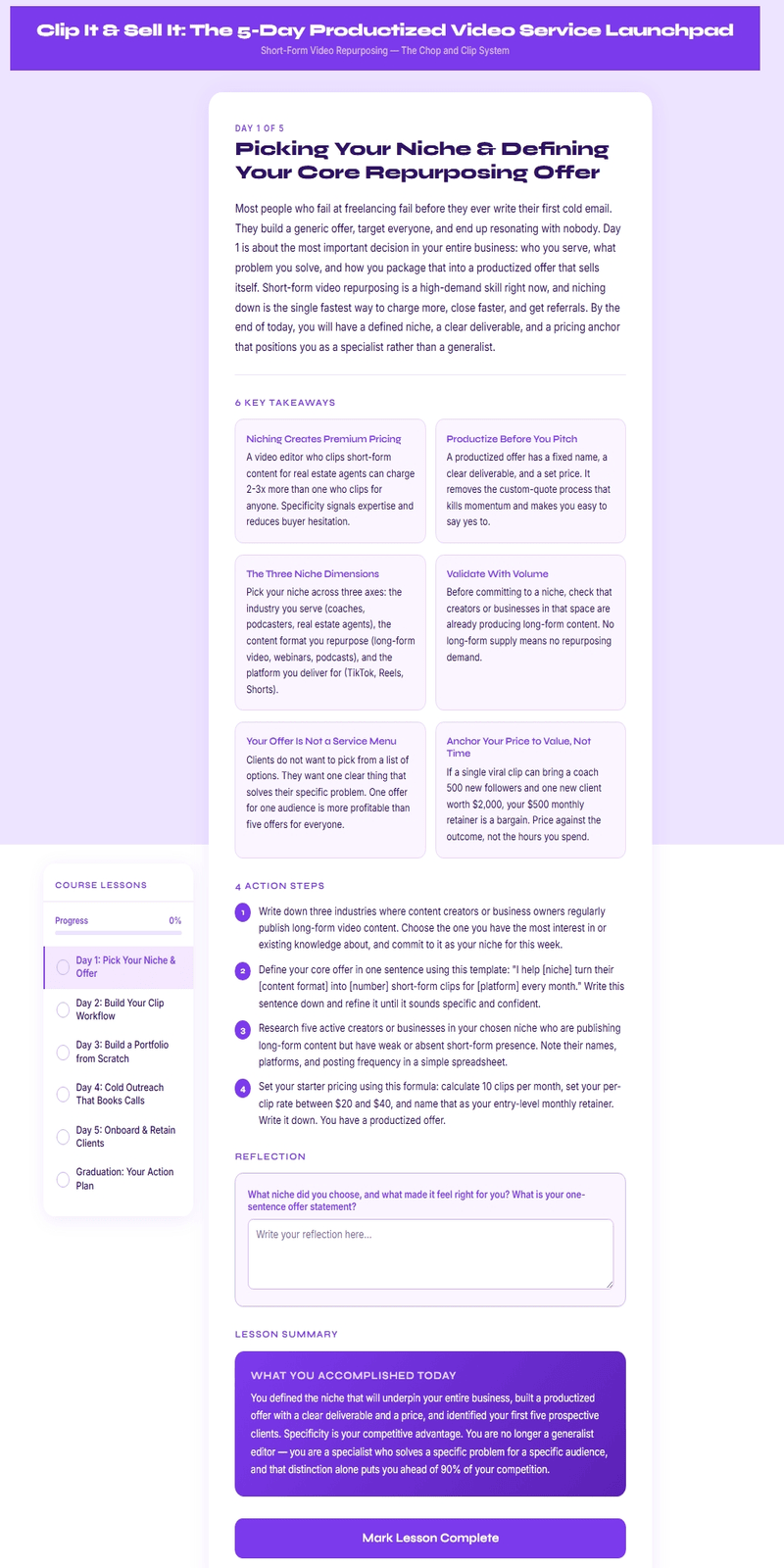The 5-Day Productized Video Service Launchpad product thumbnail