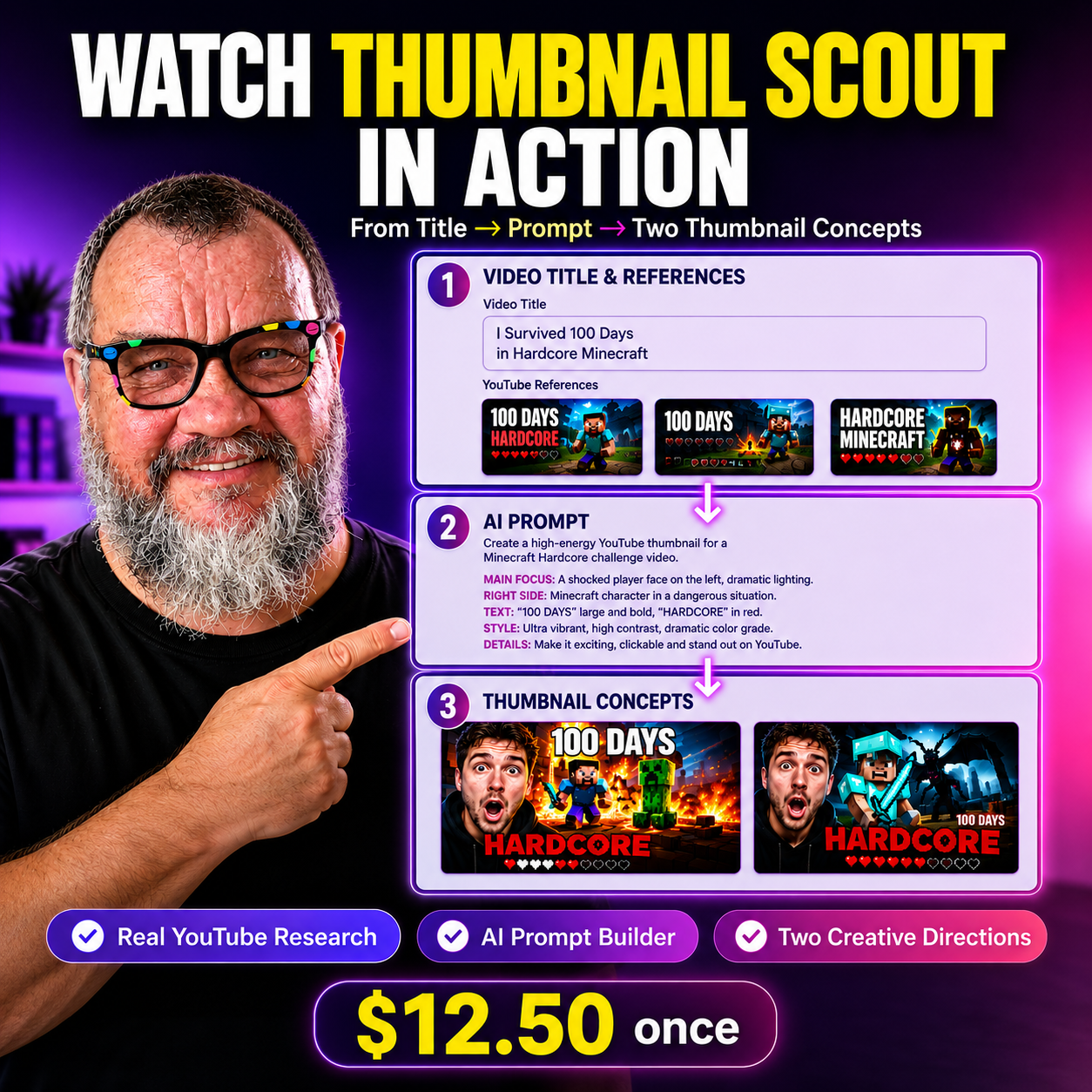 Thumbnail Scout YouTube thumbnail research and prompt creation preview