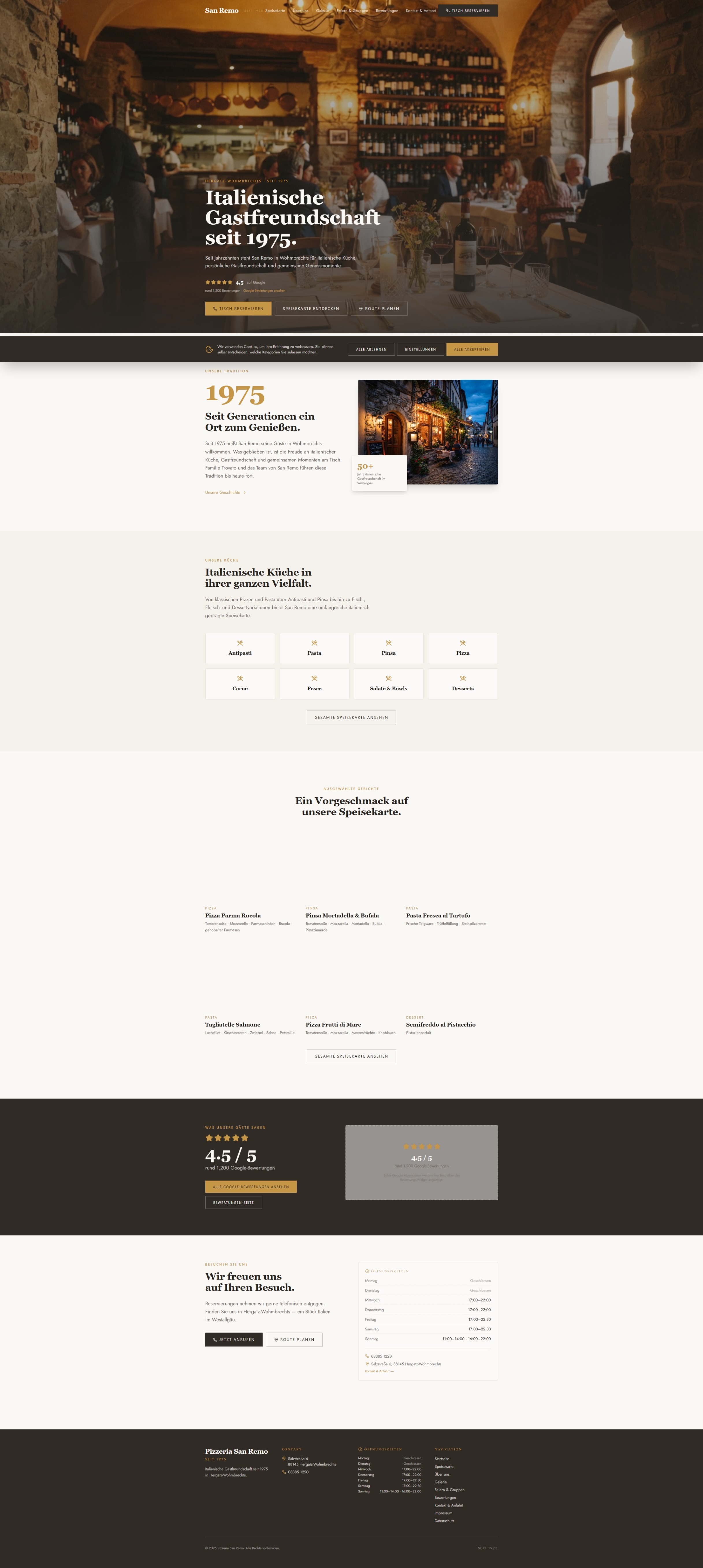 Pizzeria San Remo — Webseite von HeimDALL erstellt