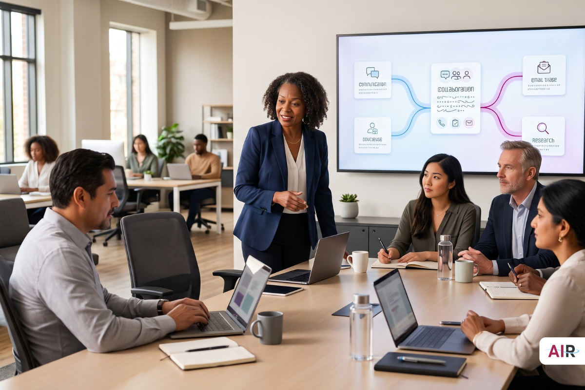 Team member collaborating with an AI teammate