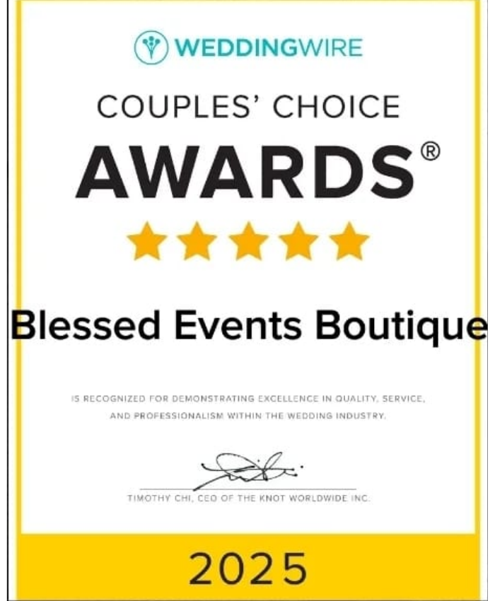 WeddingWire Couples' Choice Awards 2026 — Blessed Events Boutique