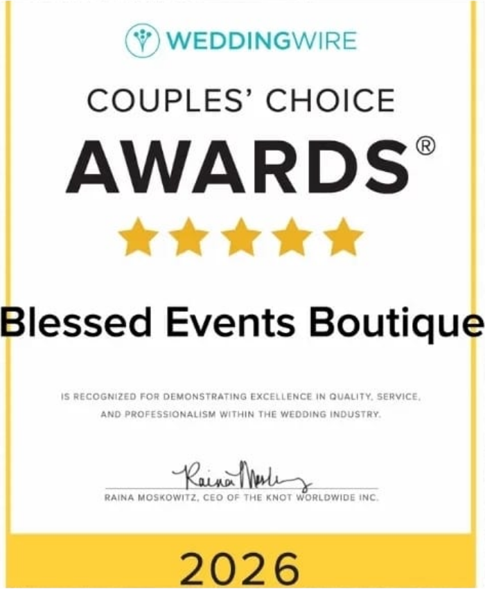 WeddingWire Couples' Choice Awards 2025 — Blessed Events Boutique