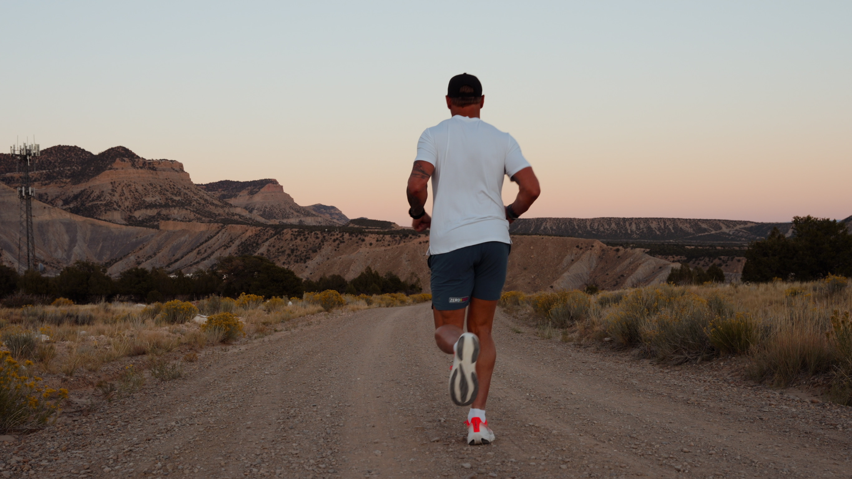 Brady running at sunrise