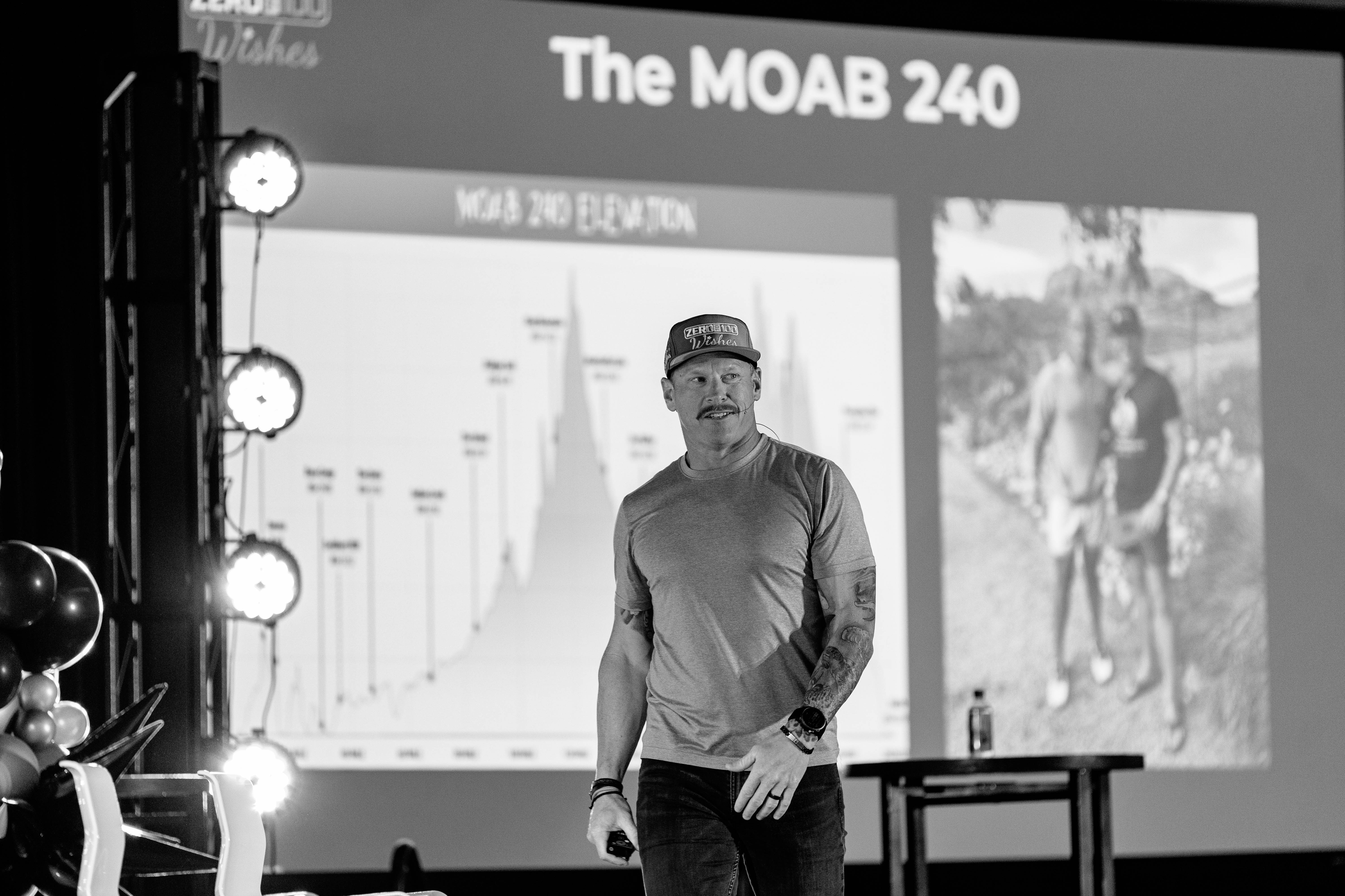 Brady McDonald speaking on stage