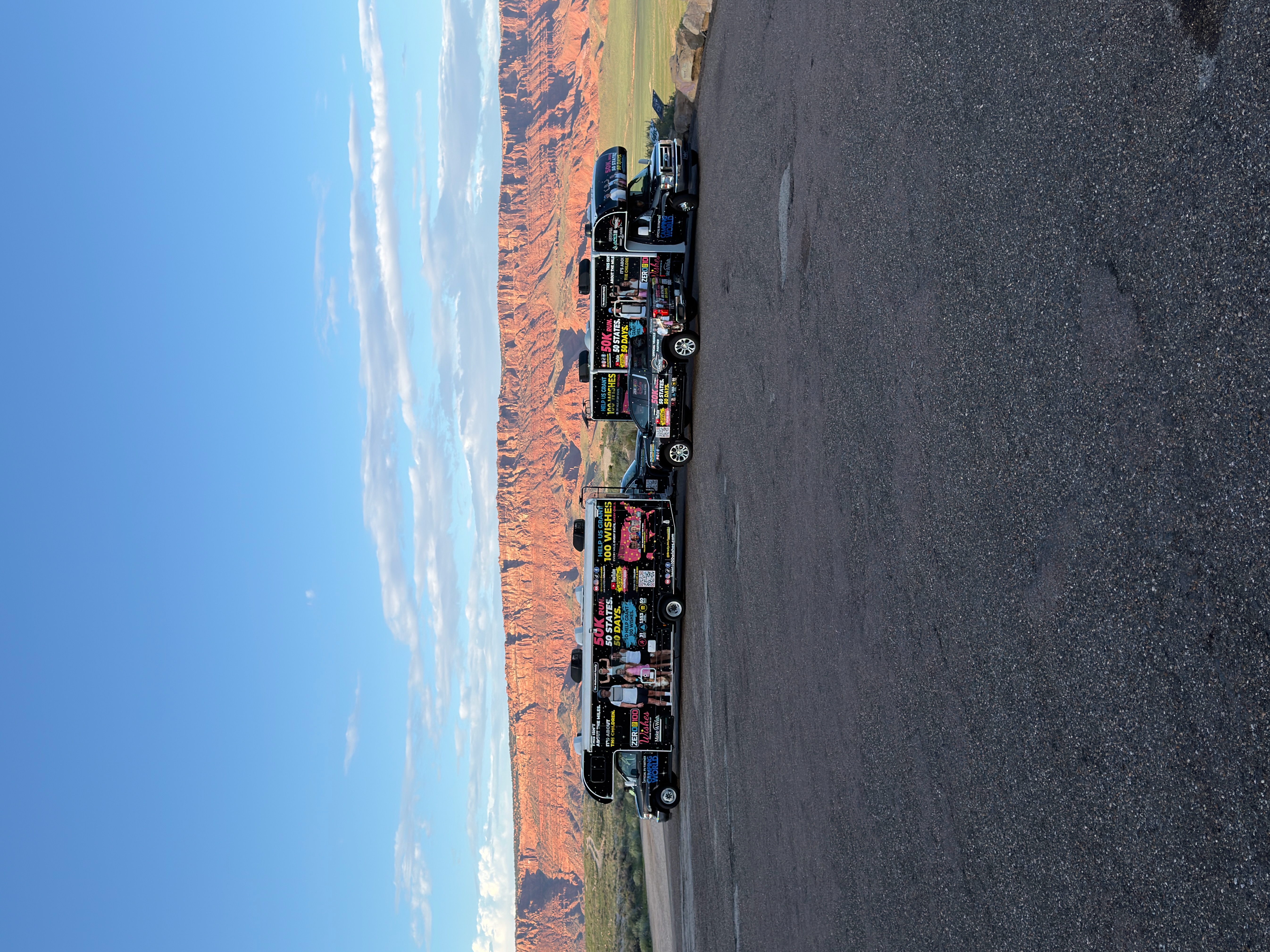 The support RVs on the road between states