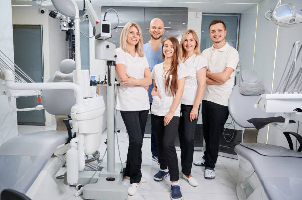 Dental team smiling