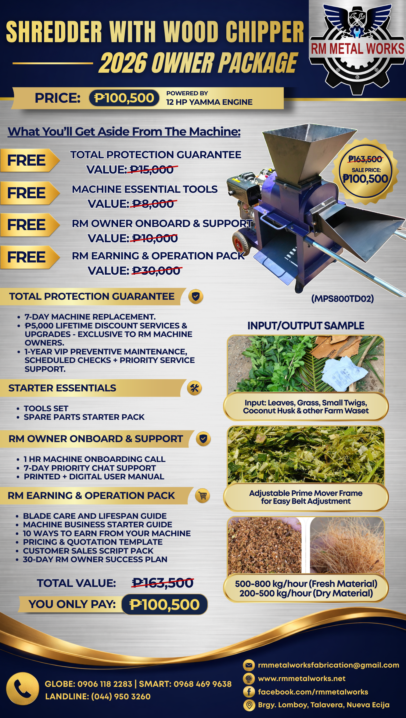 Shredder with Wood Chipper Trailer