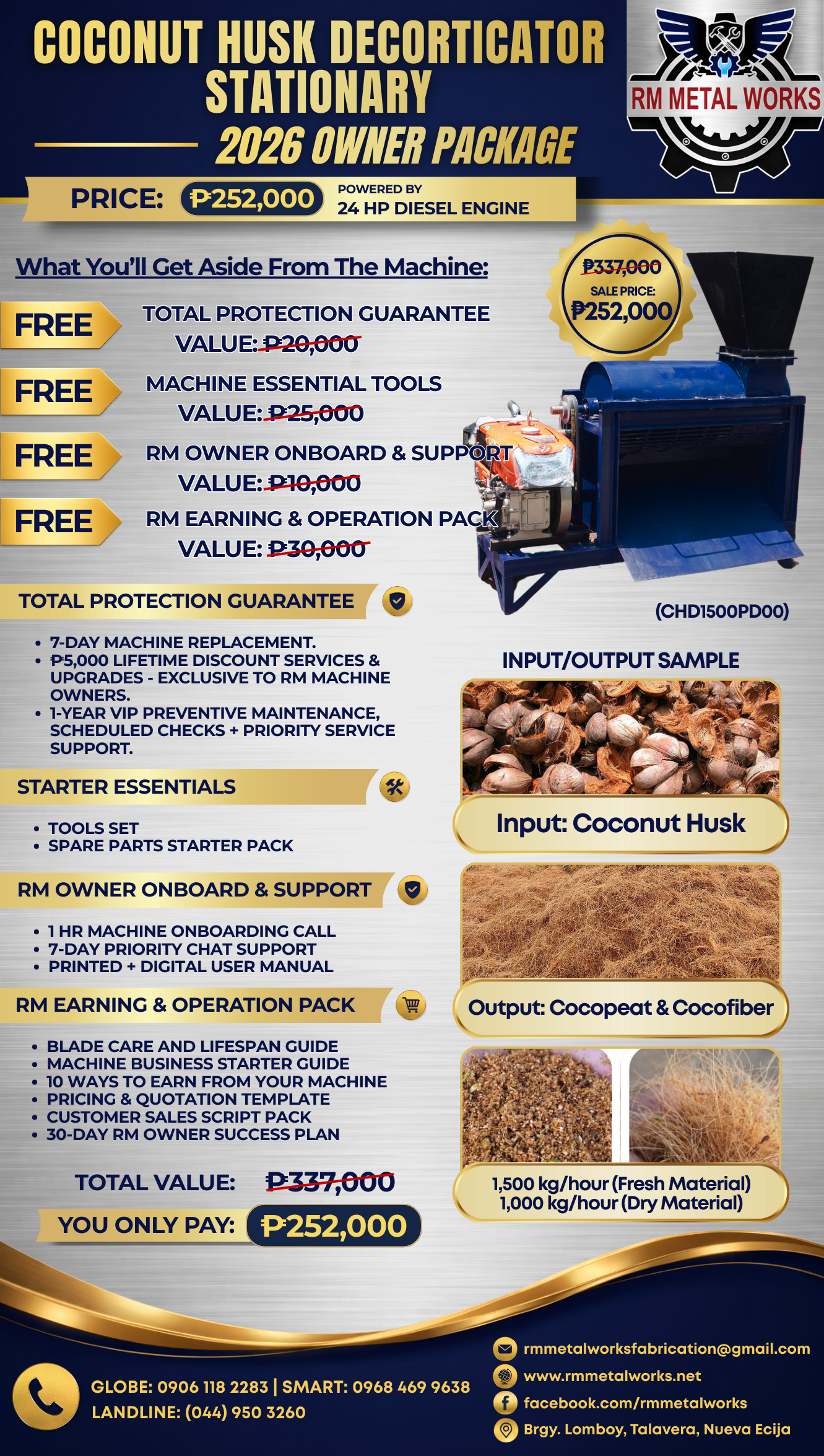 Coconut Husk Decorticator