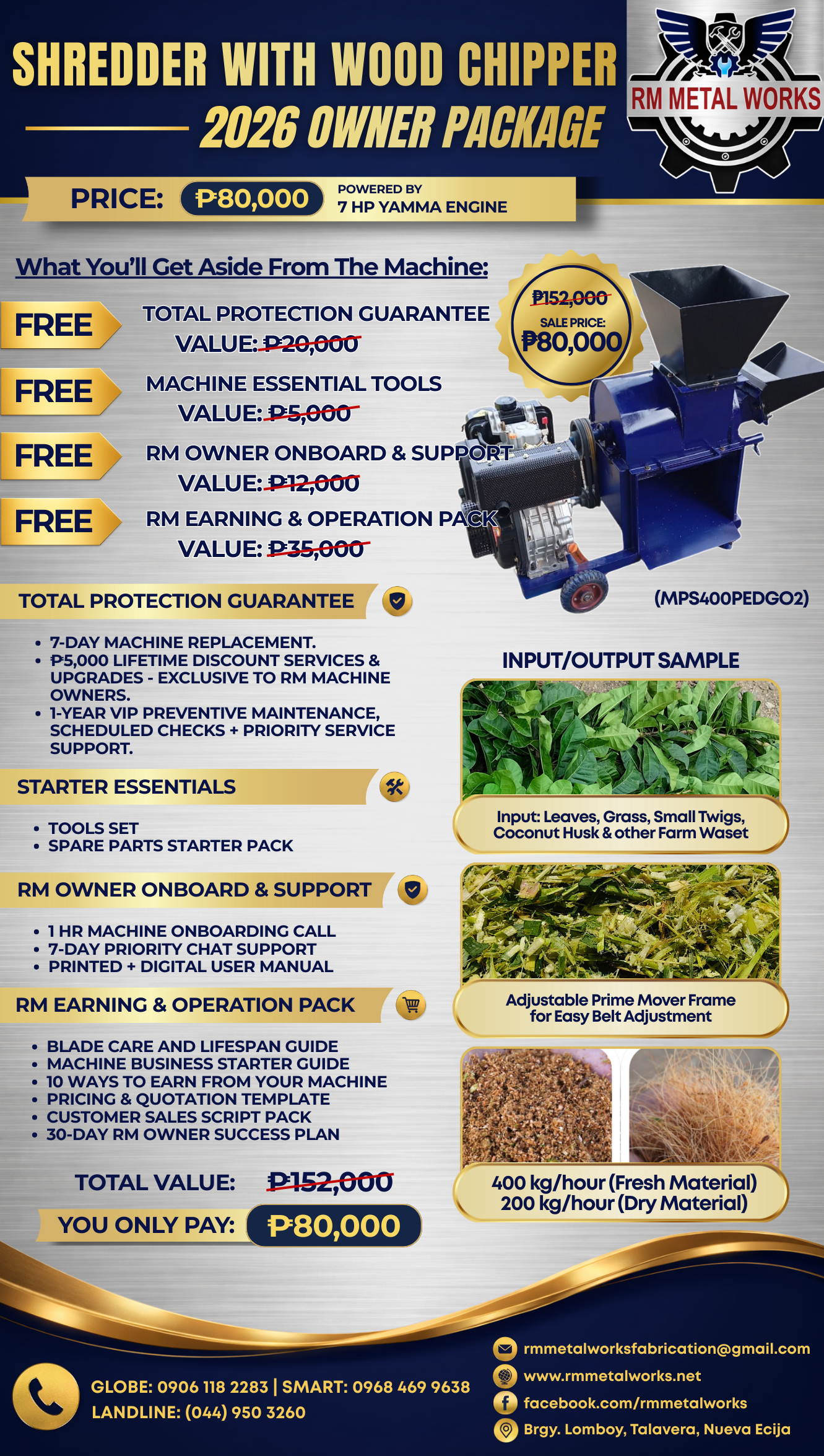 Shredder with Wood Chipper