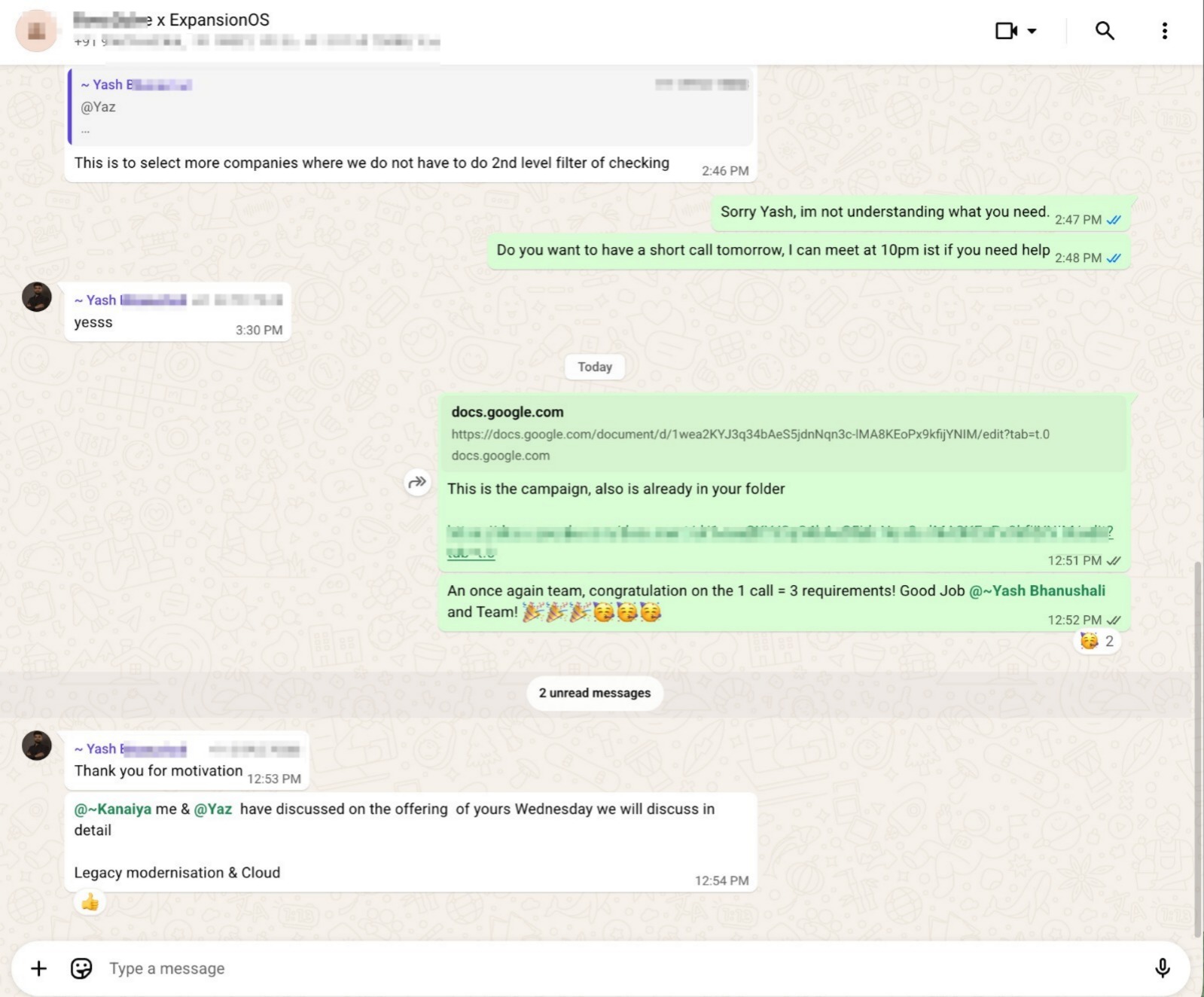 Client chat: one call turned into three requirements