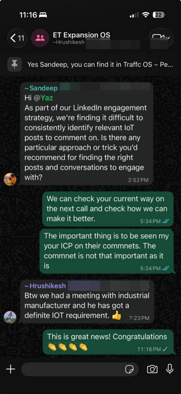 Client chat: meeting with an industrial manufacturer with a definite IoT requirement