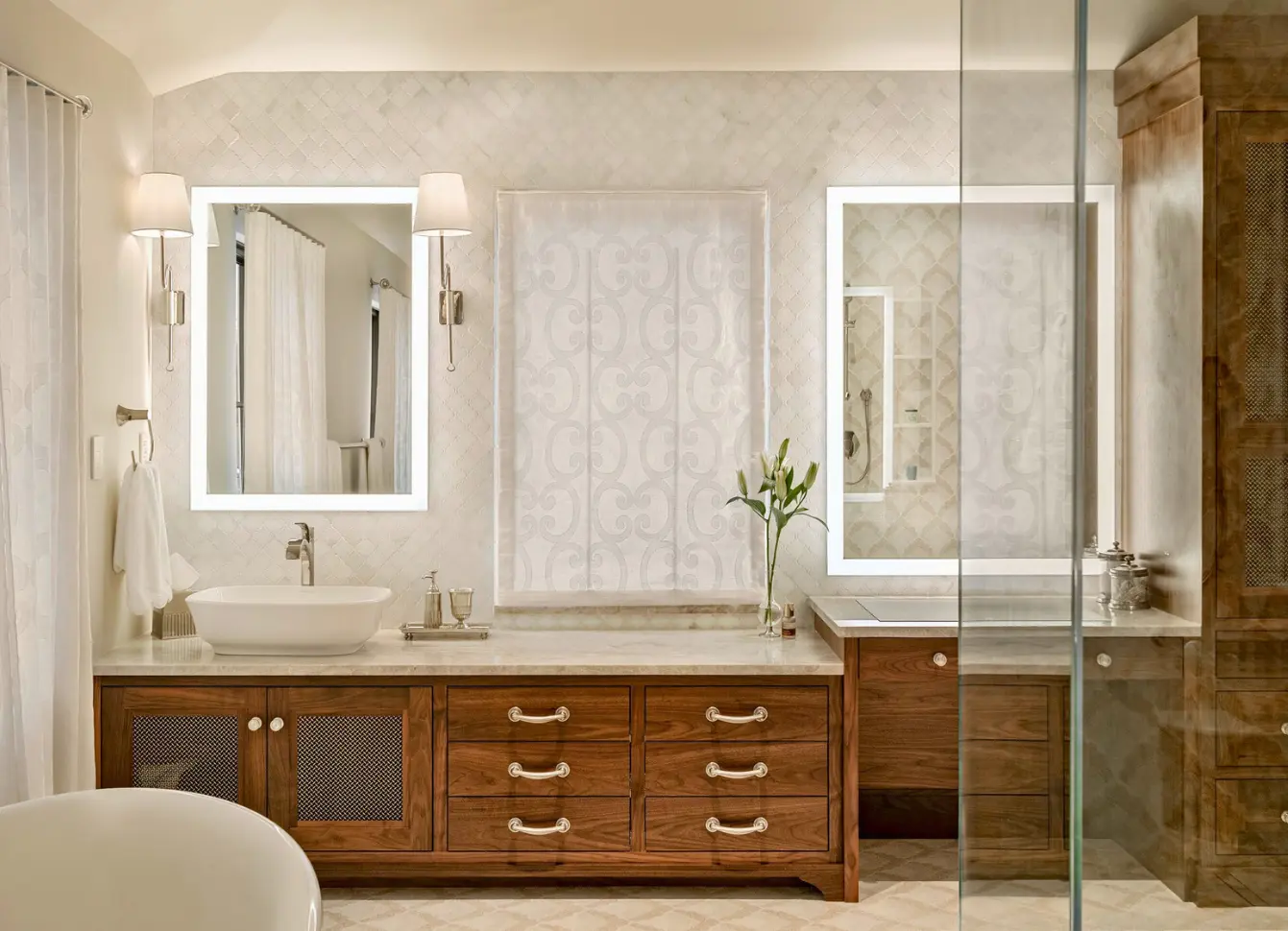 Bathroom interior painting by Minute Men Painters in Portsmouth, New Hampshire featuring moisture-resistant finishes and refinished cabinetry