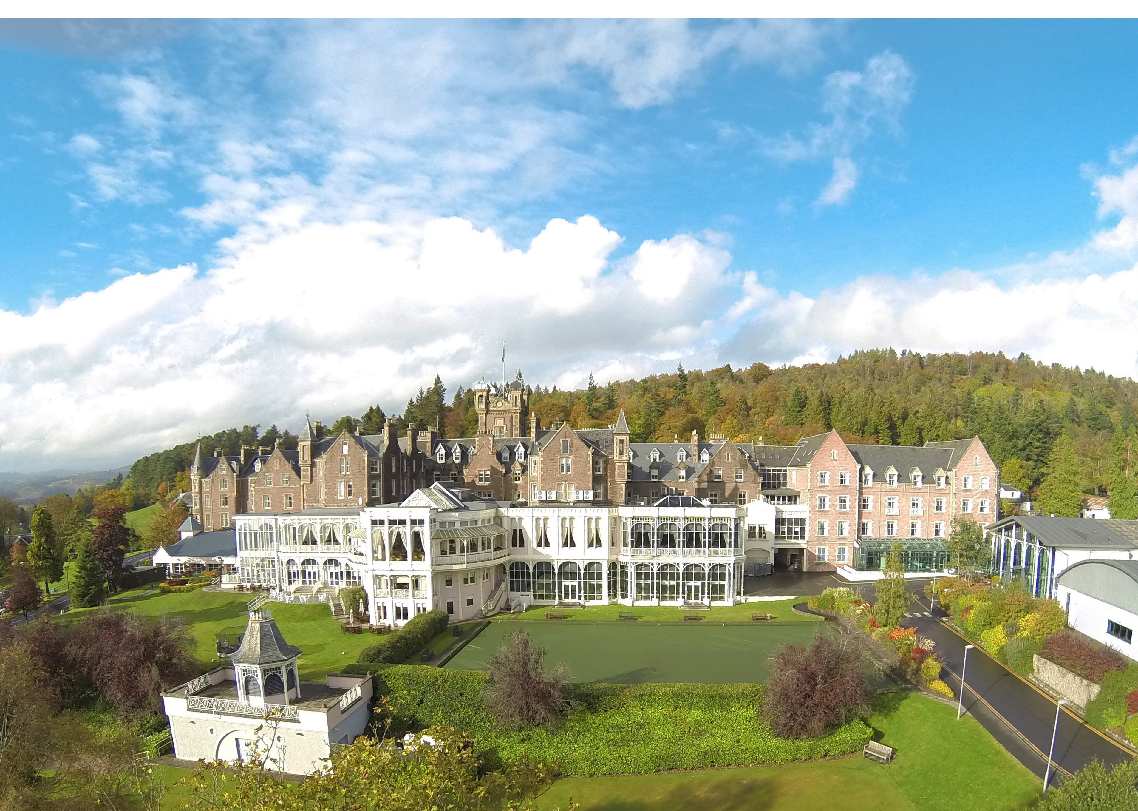 Crieff Hydro and its grounds from the air