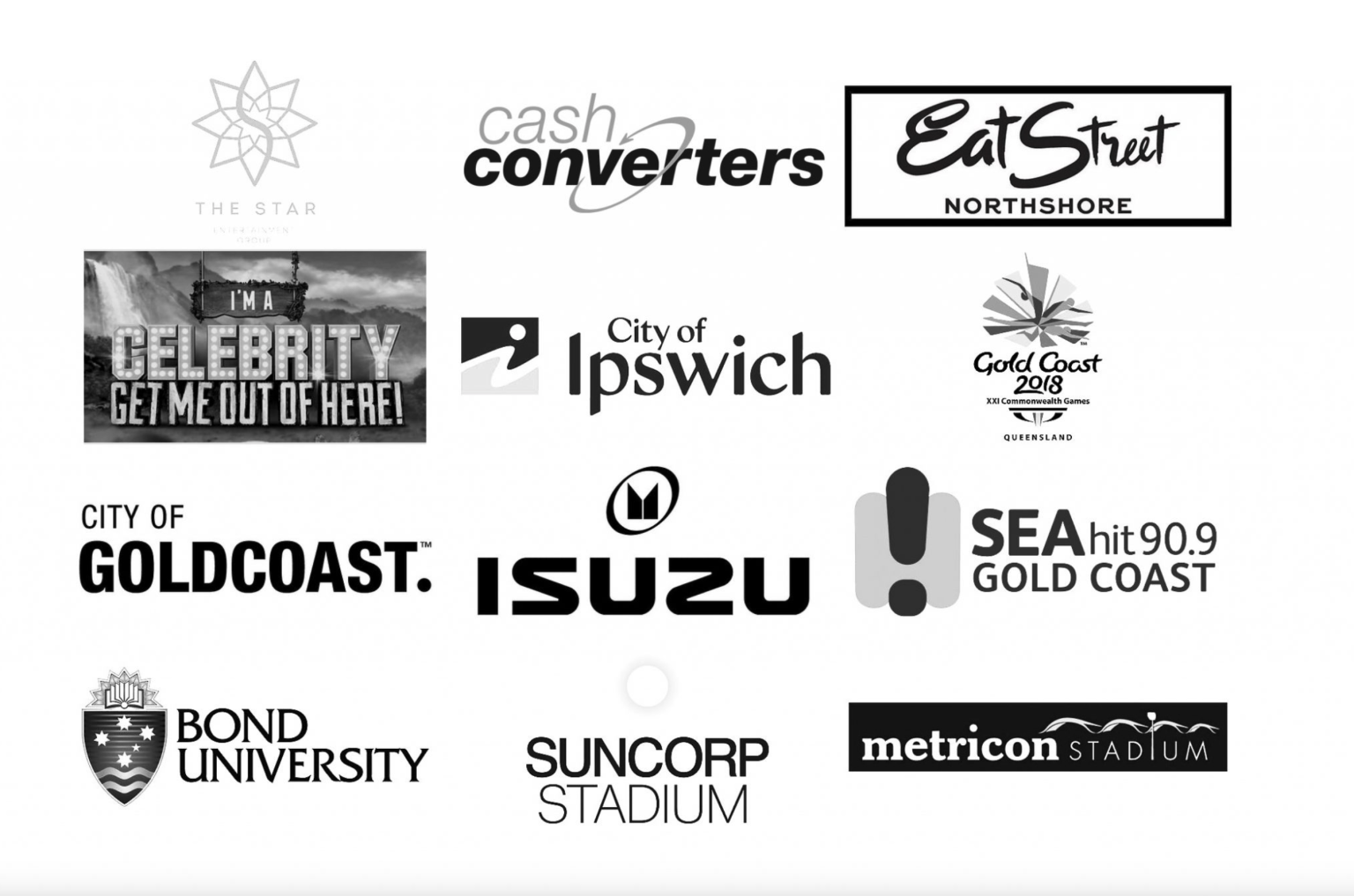 Brands and venues Parker has performed and worked with - The Star, Suncorp Stadium, Gold Coast 2018, ISUZU, Bond University, Eat Street Northshore, City of Gold Coast, City of Ipswich, Metricon Stadium and more