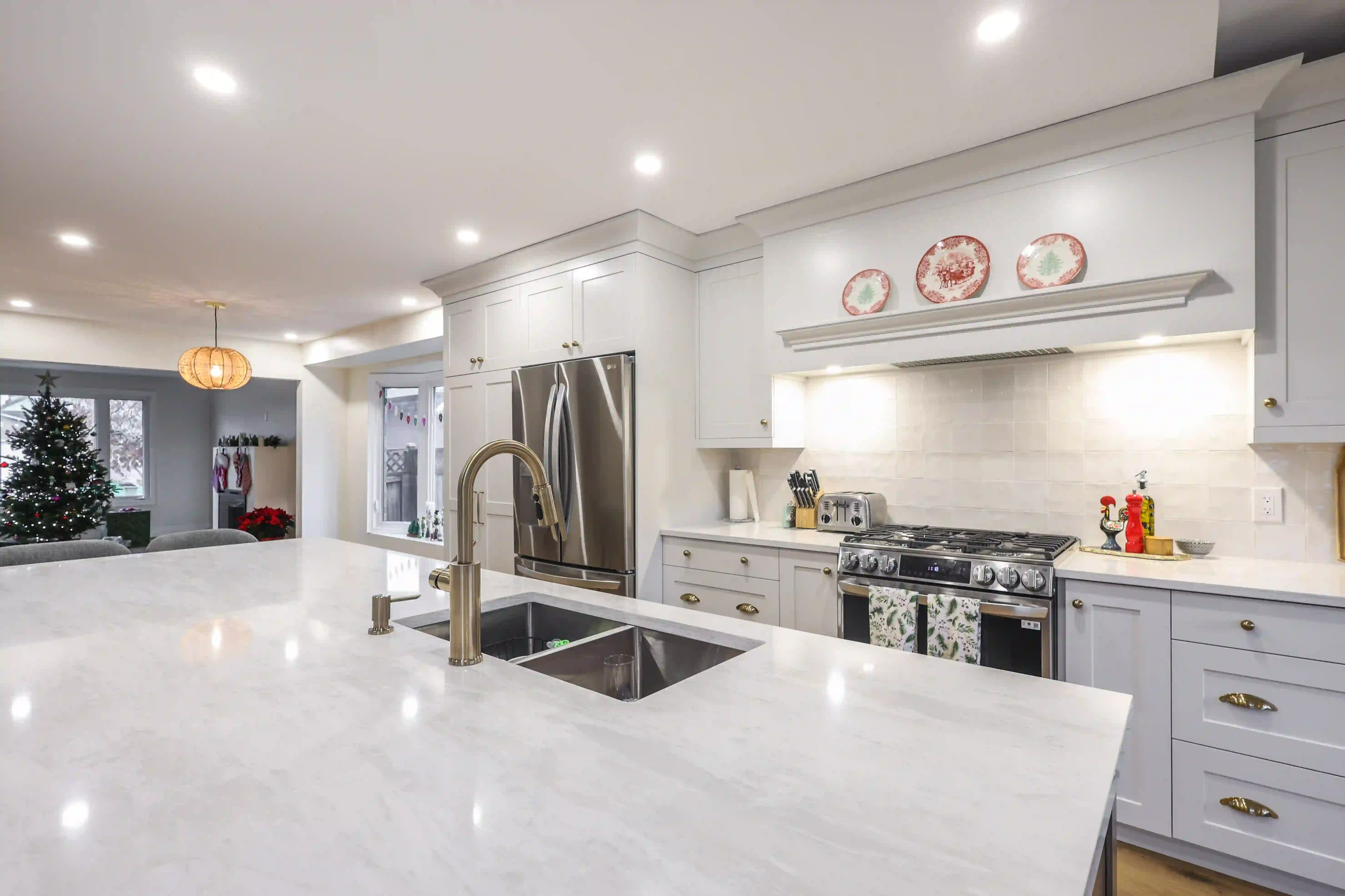 Kitchen sink and range wall