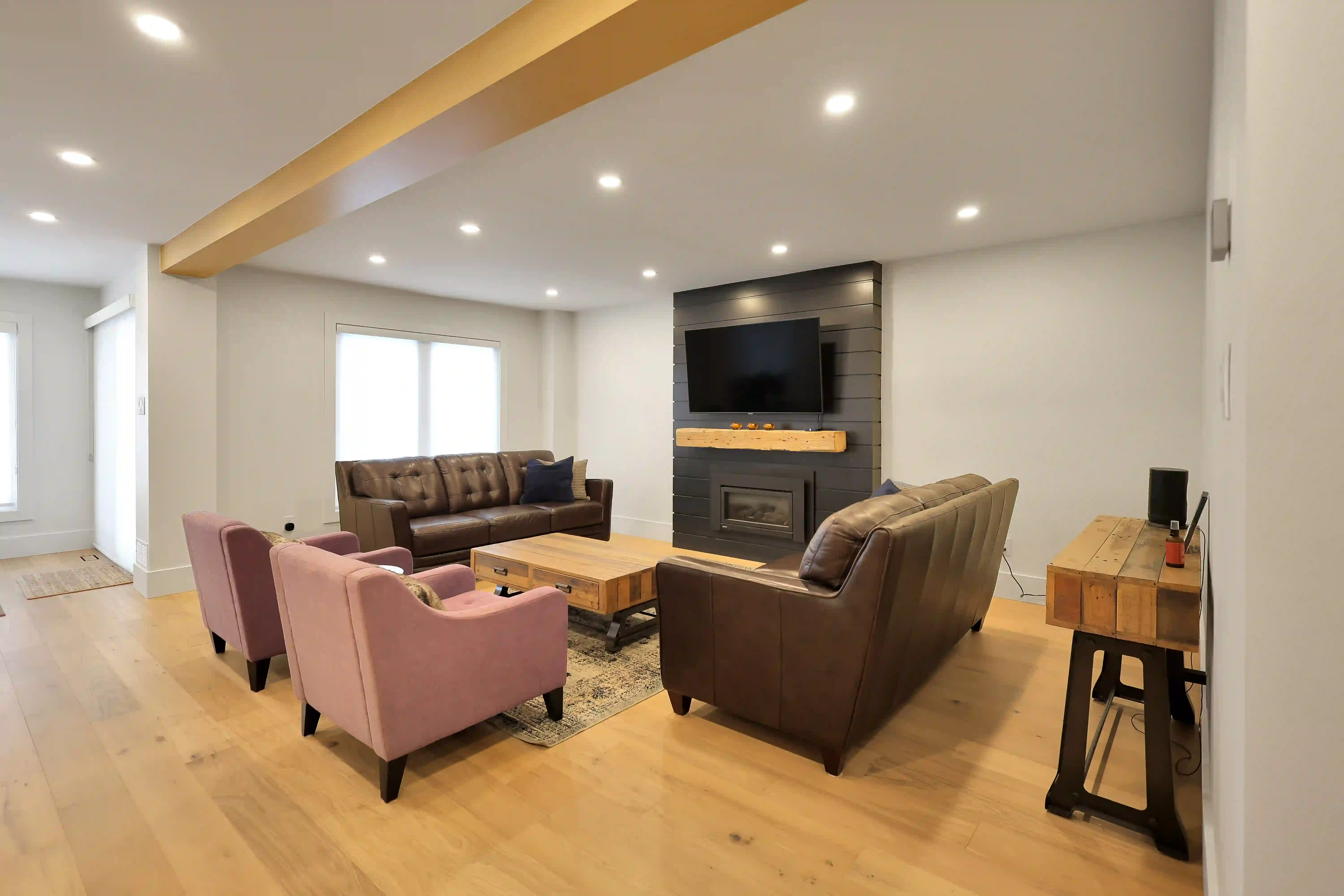 Living room with fireplace