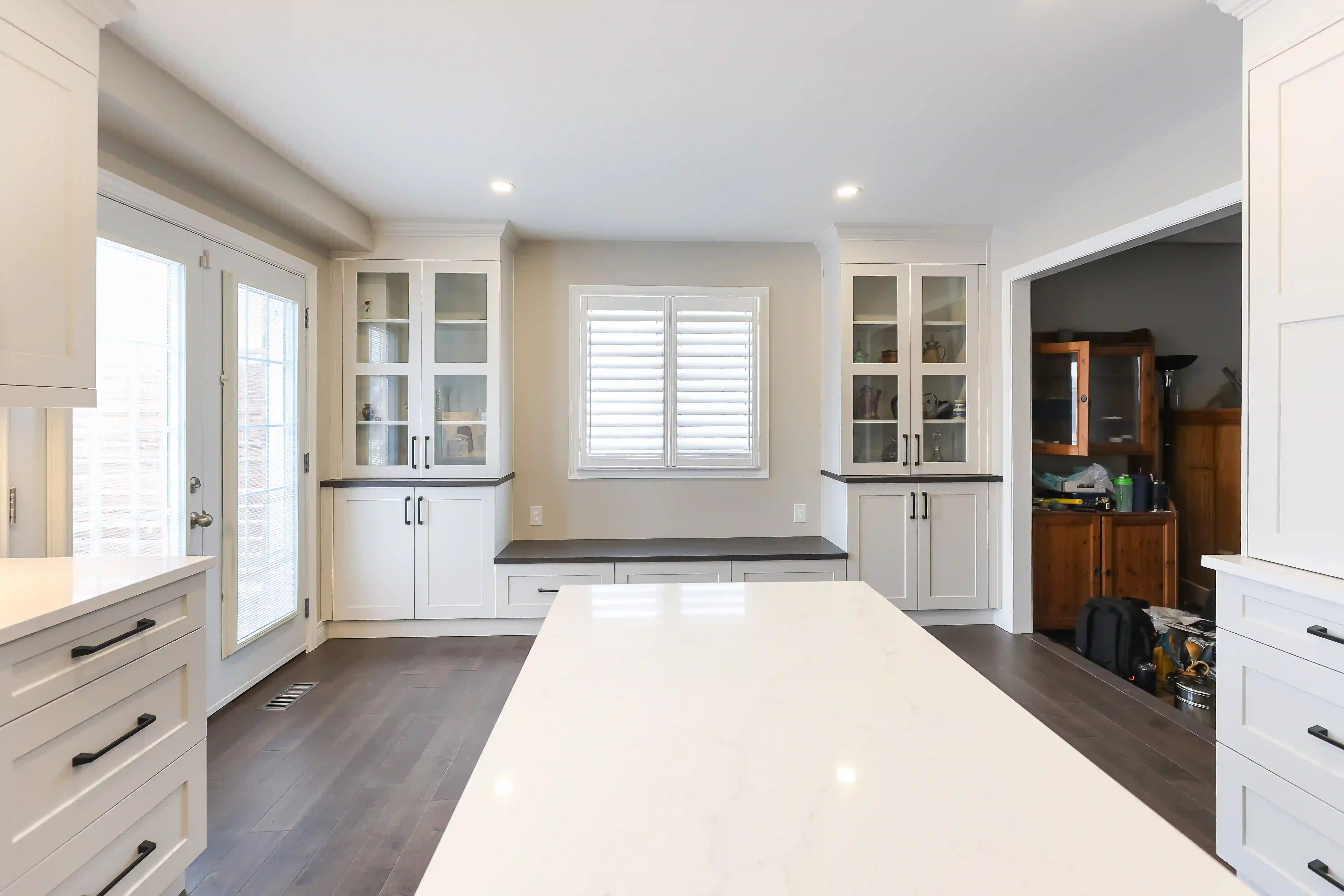 Kitchen island and built-in bench