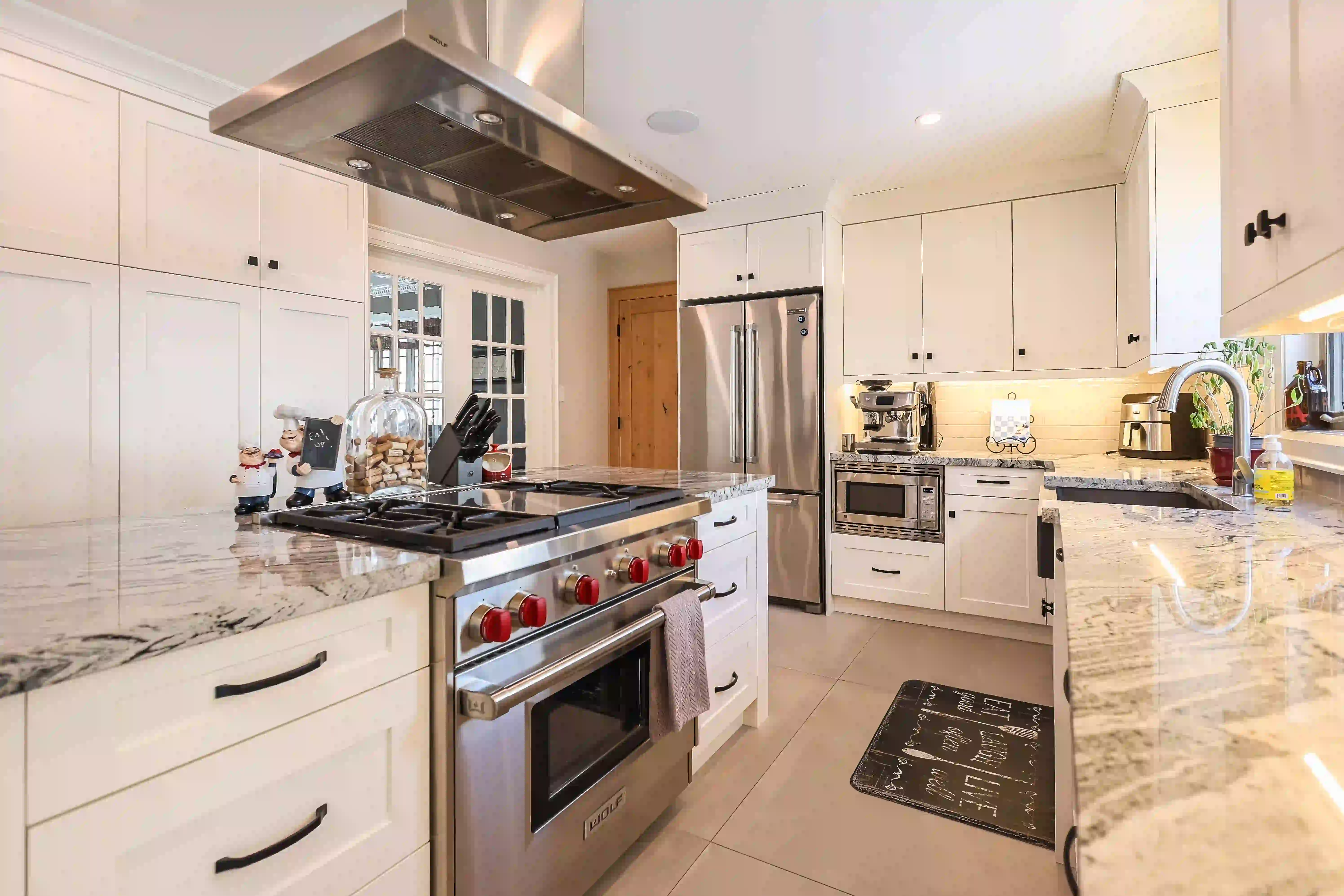 Kitchen range and island view