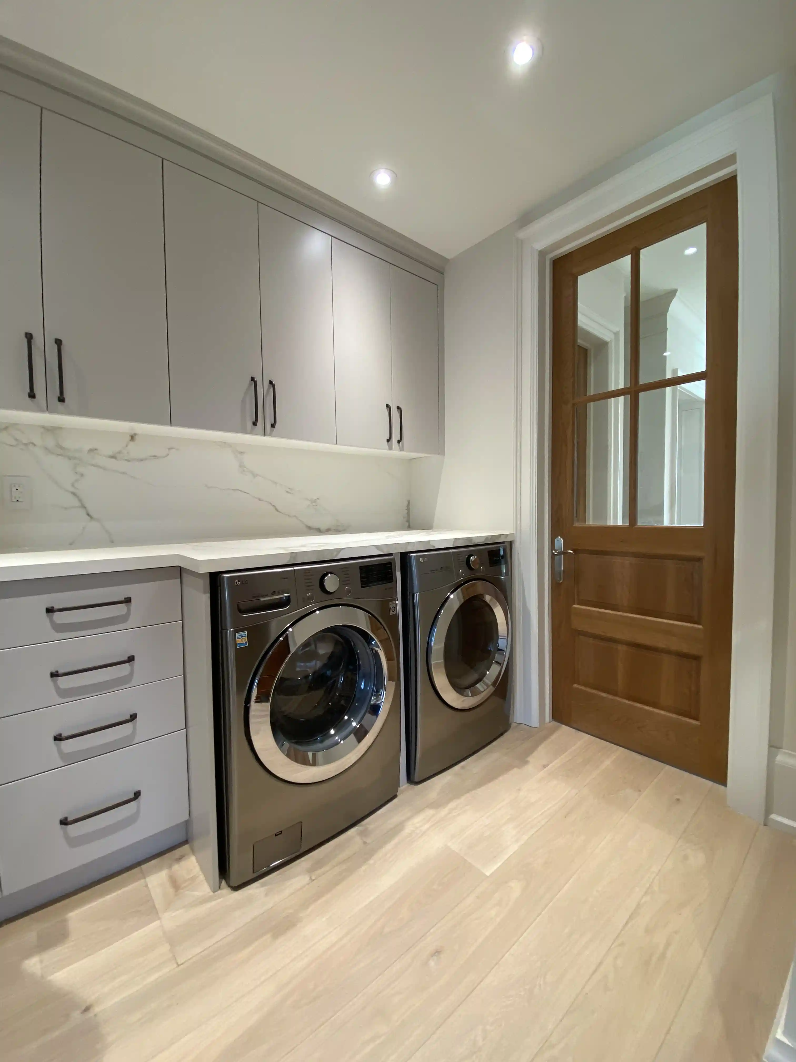 Laundry room cabinetry and appliances