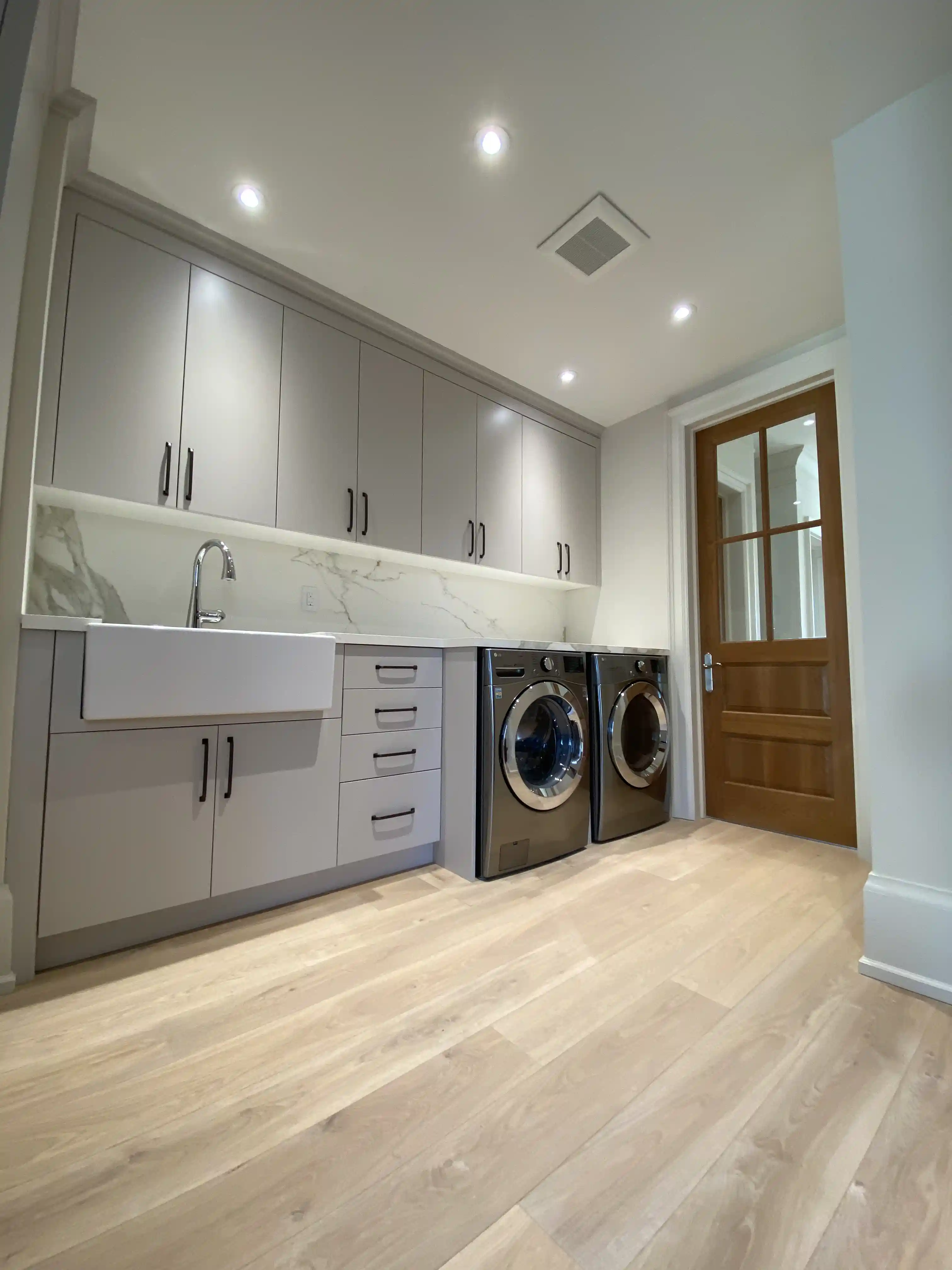 Laundry room with long counter
