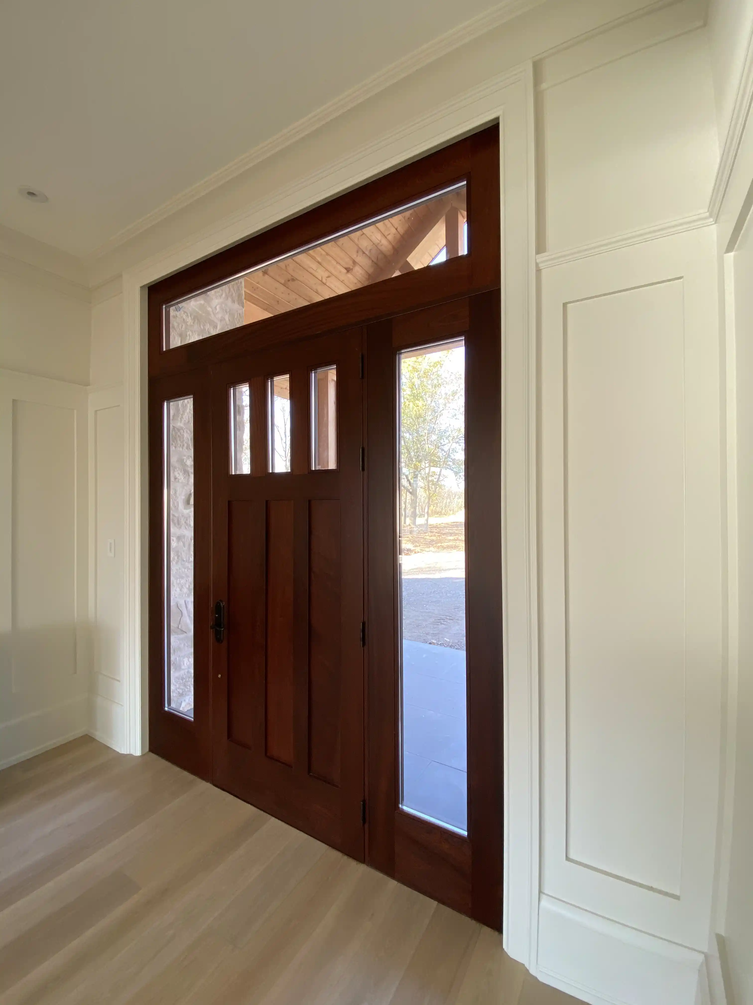 Wood front entry door