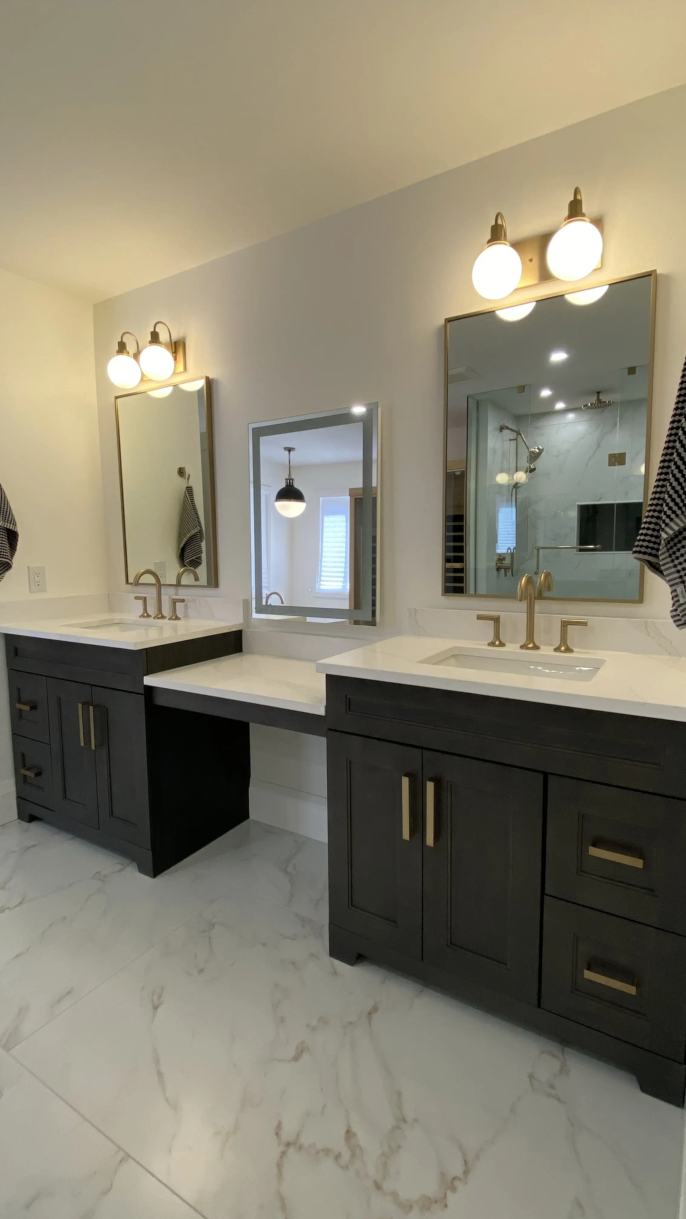 Dark double vanity