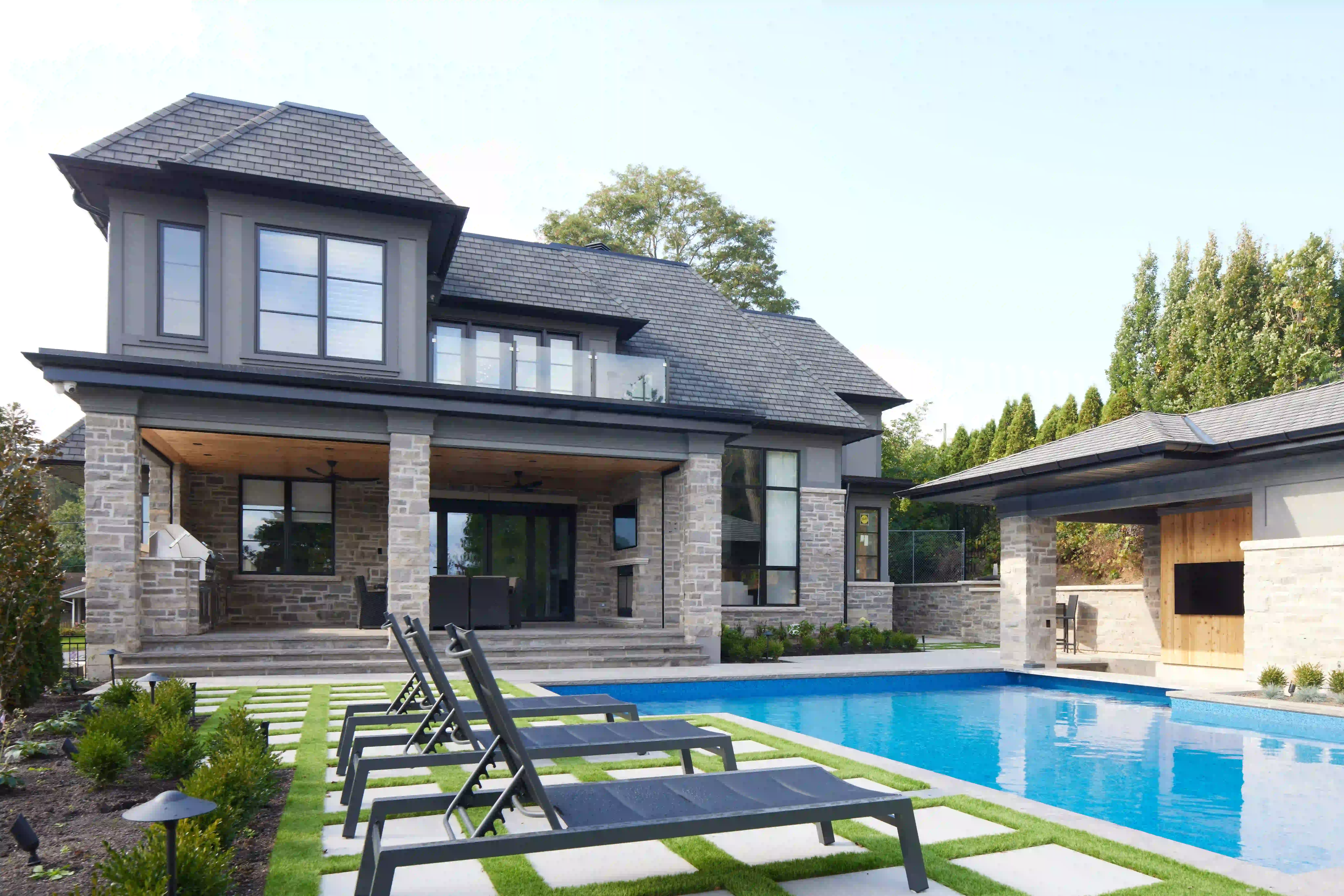 Rear exterior of a custom home