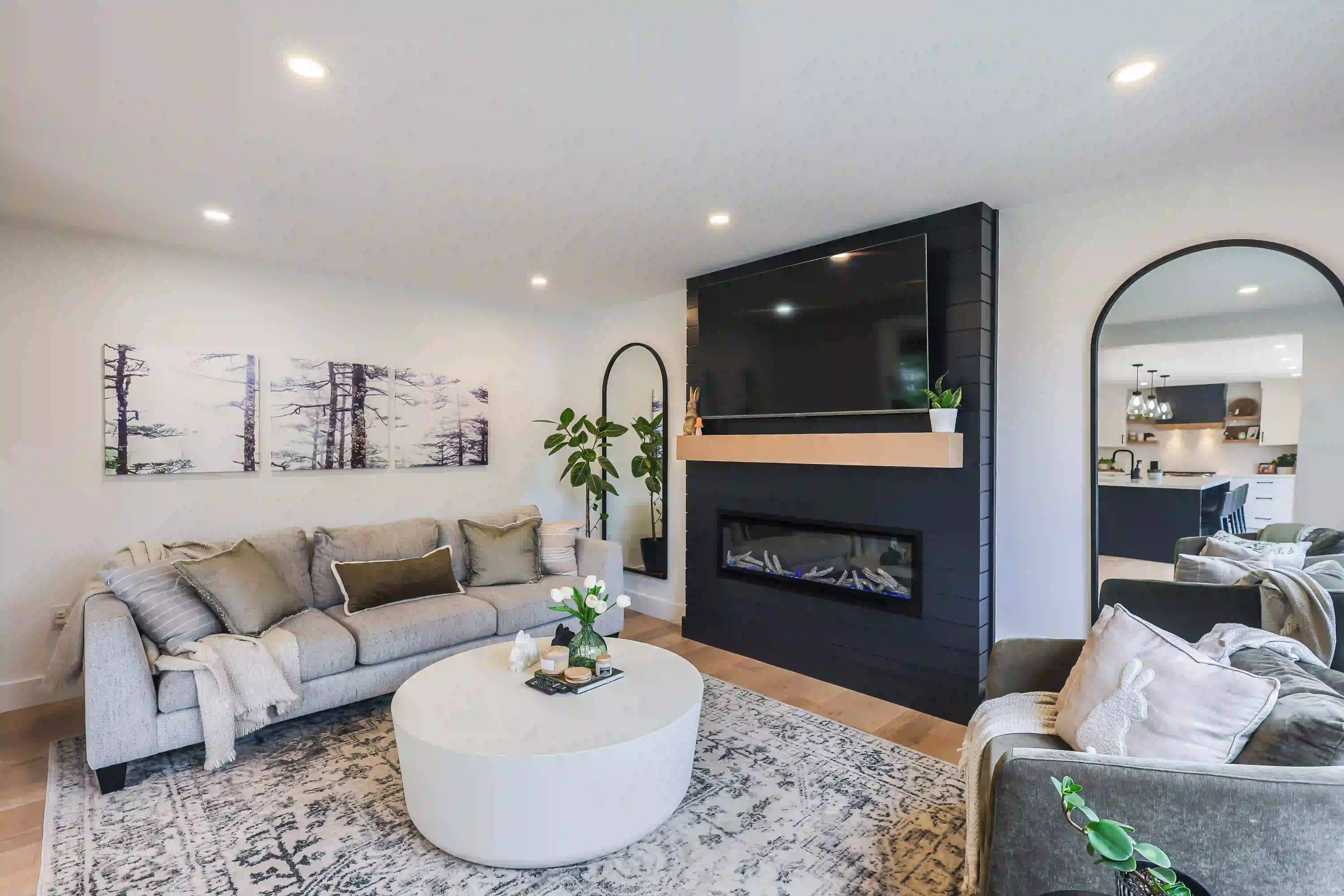 Living room fireplace renovation