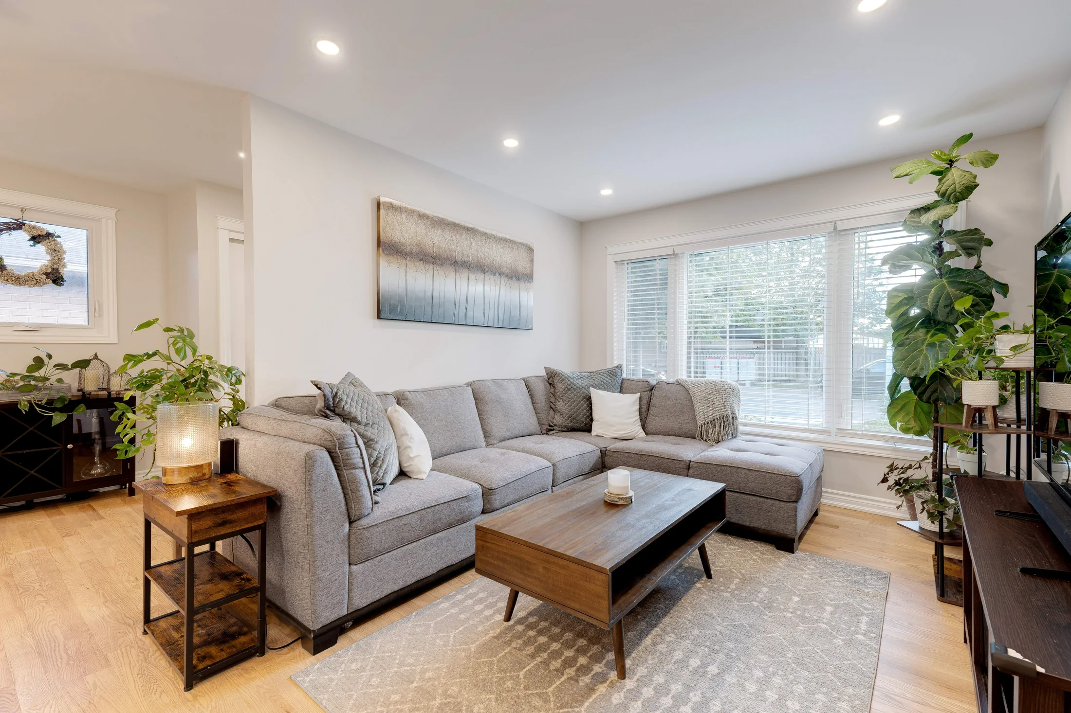 Living room with sectional seating