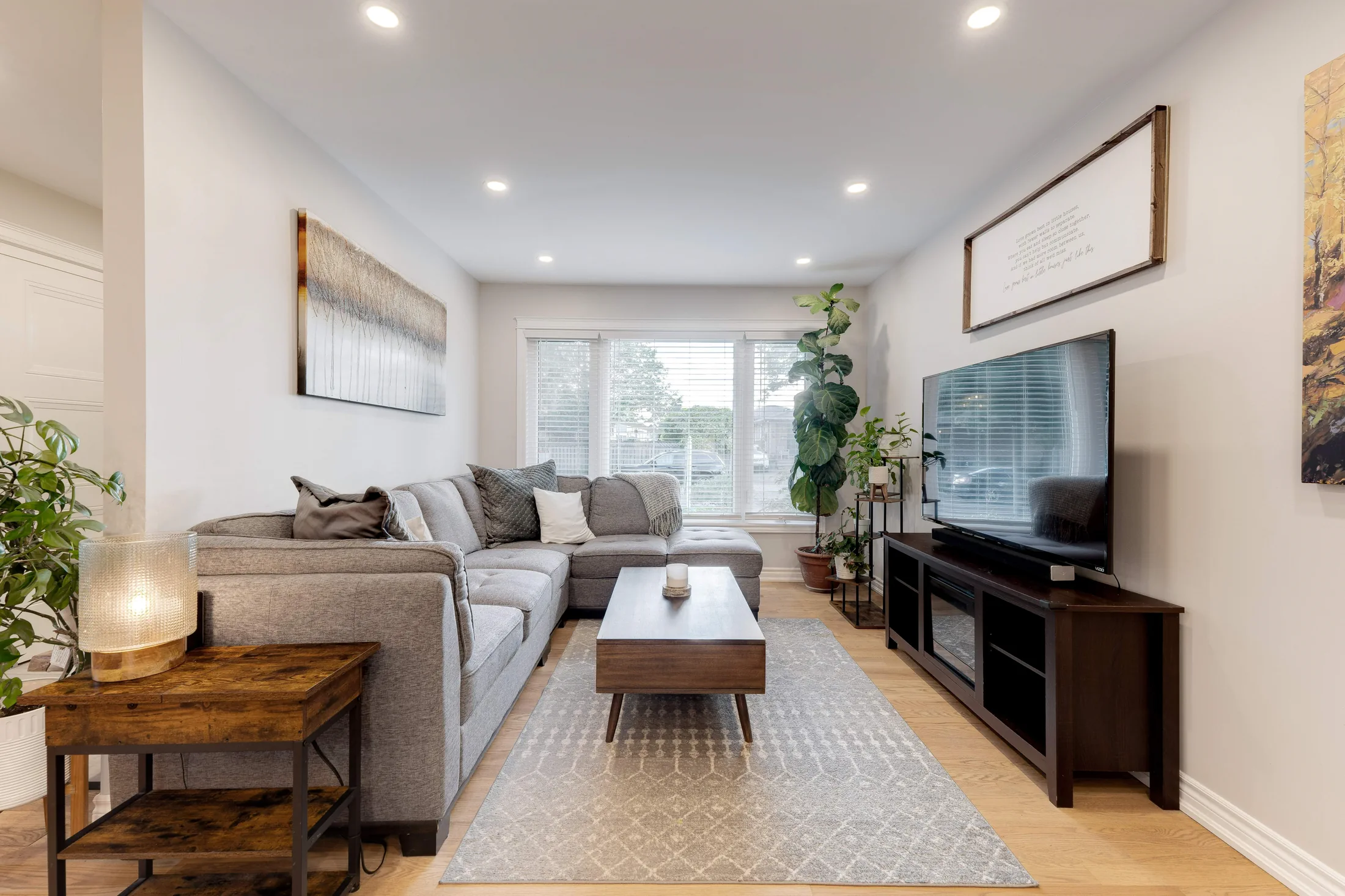 Living room and media console