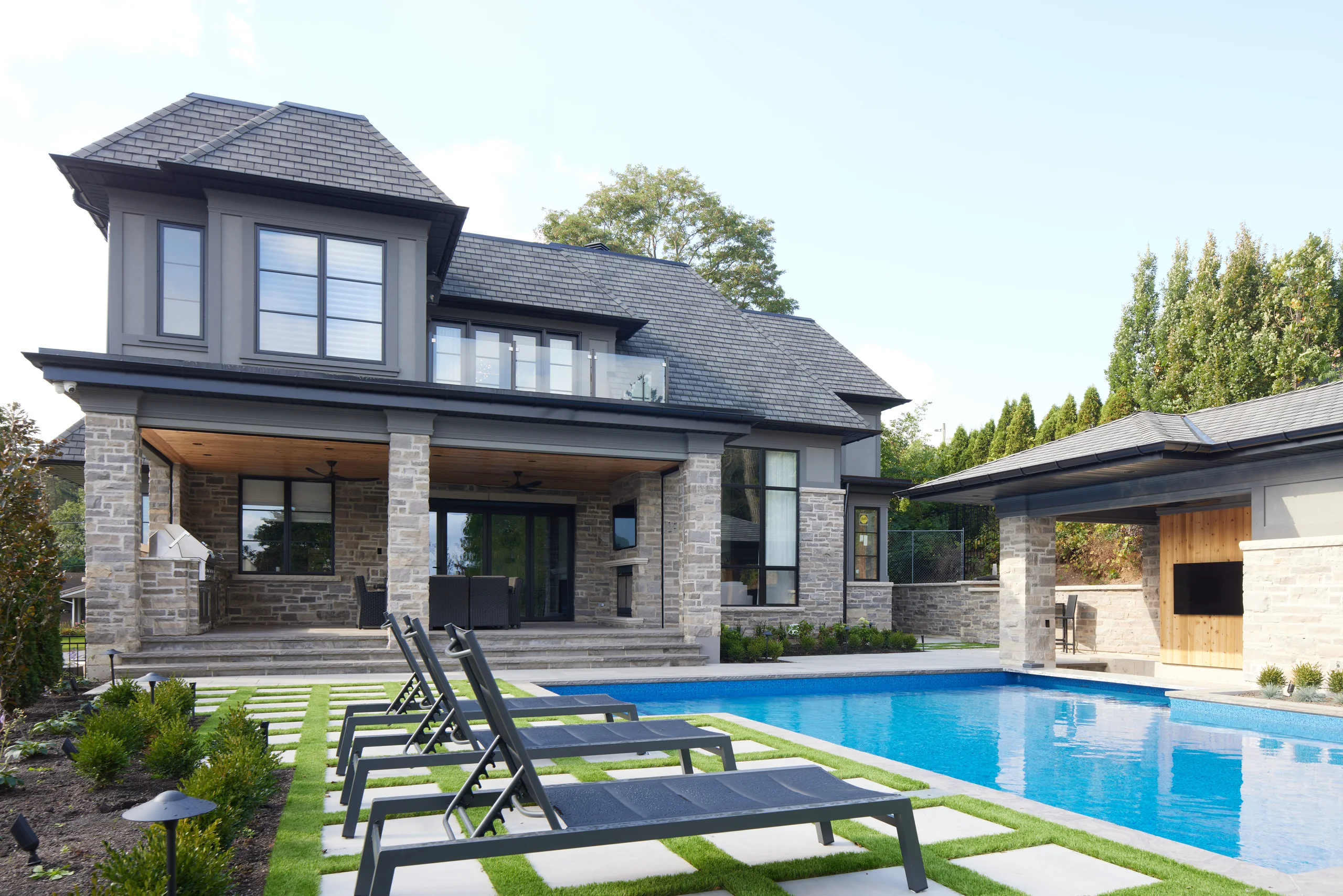Rear exterior and pool view