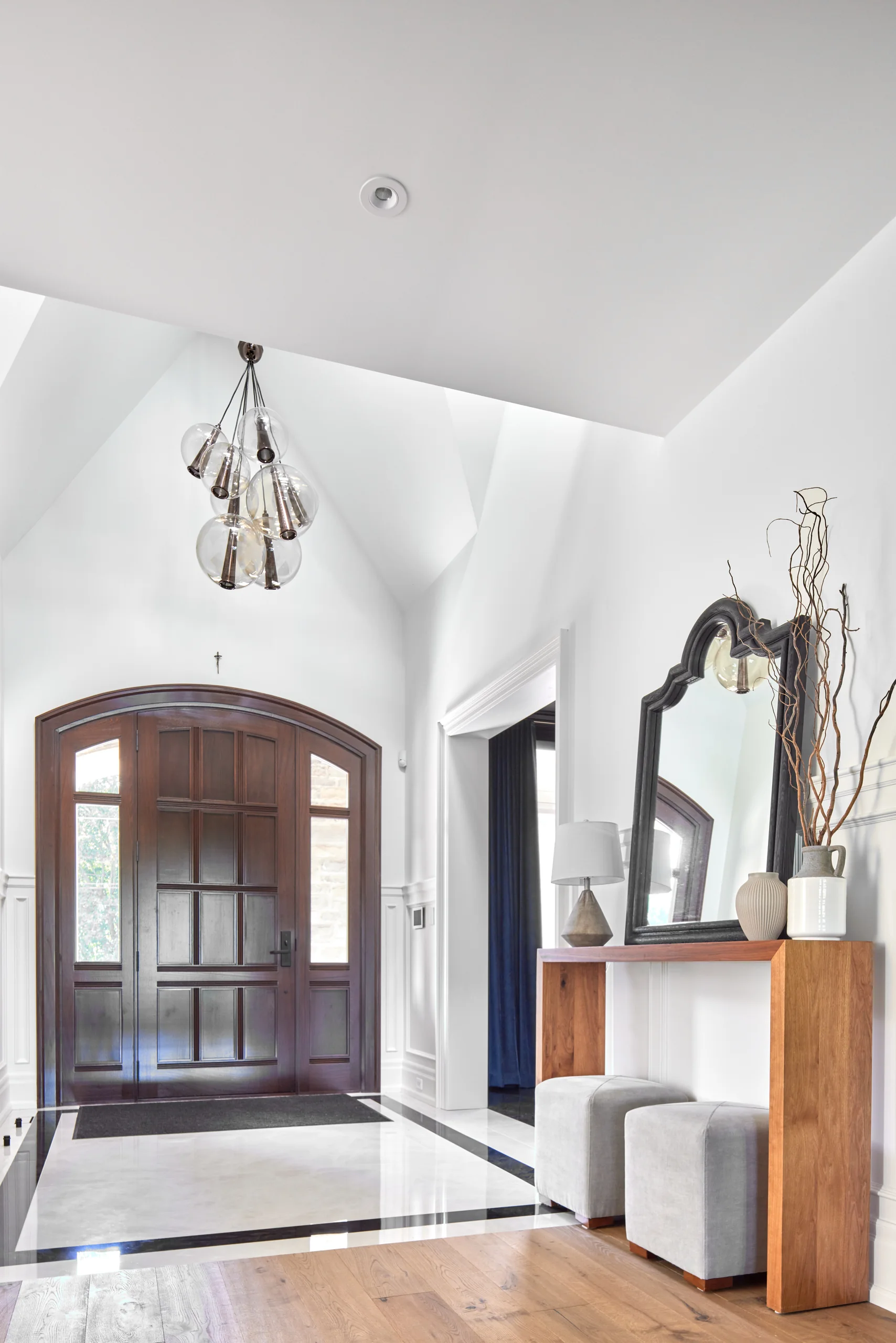 Front entry with arched door
