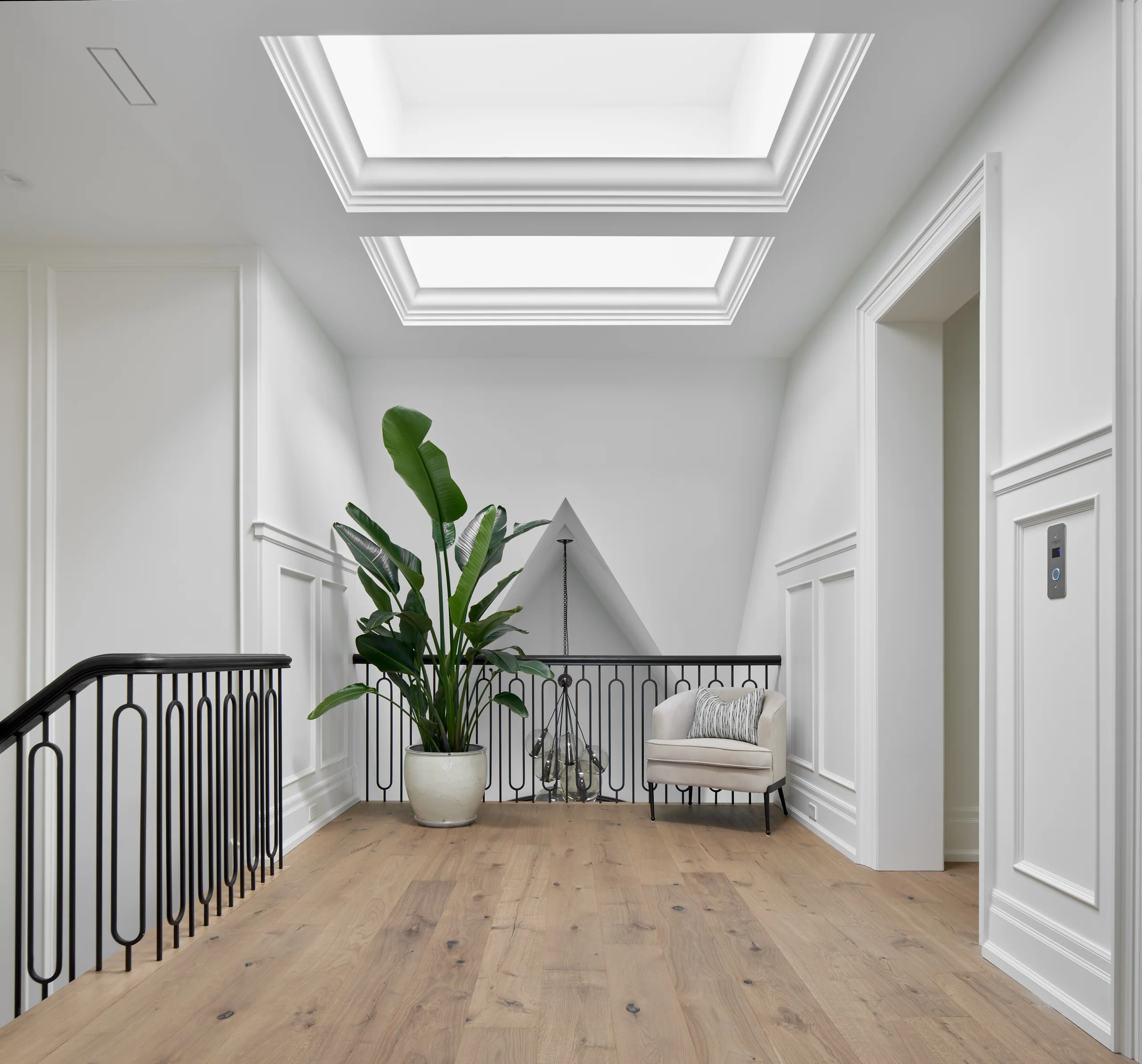 Upper landing and skylight detail