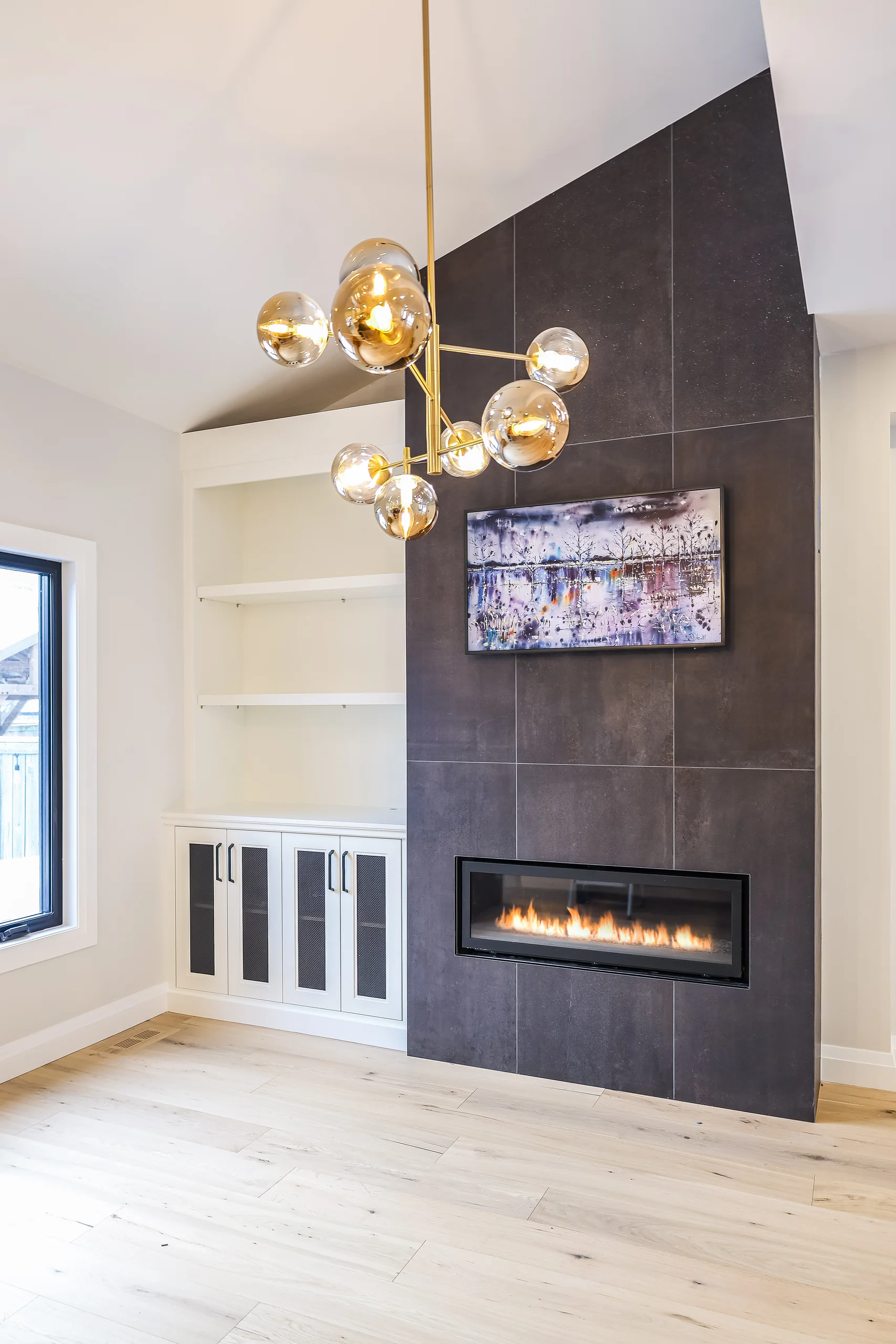 Fireplace feature wall