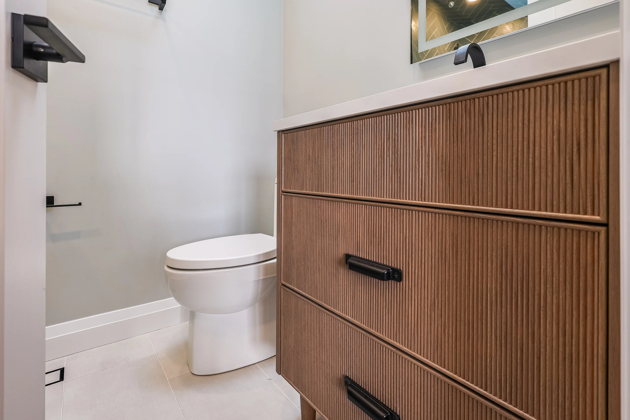 Bathroom vanity and wood drawers