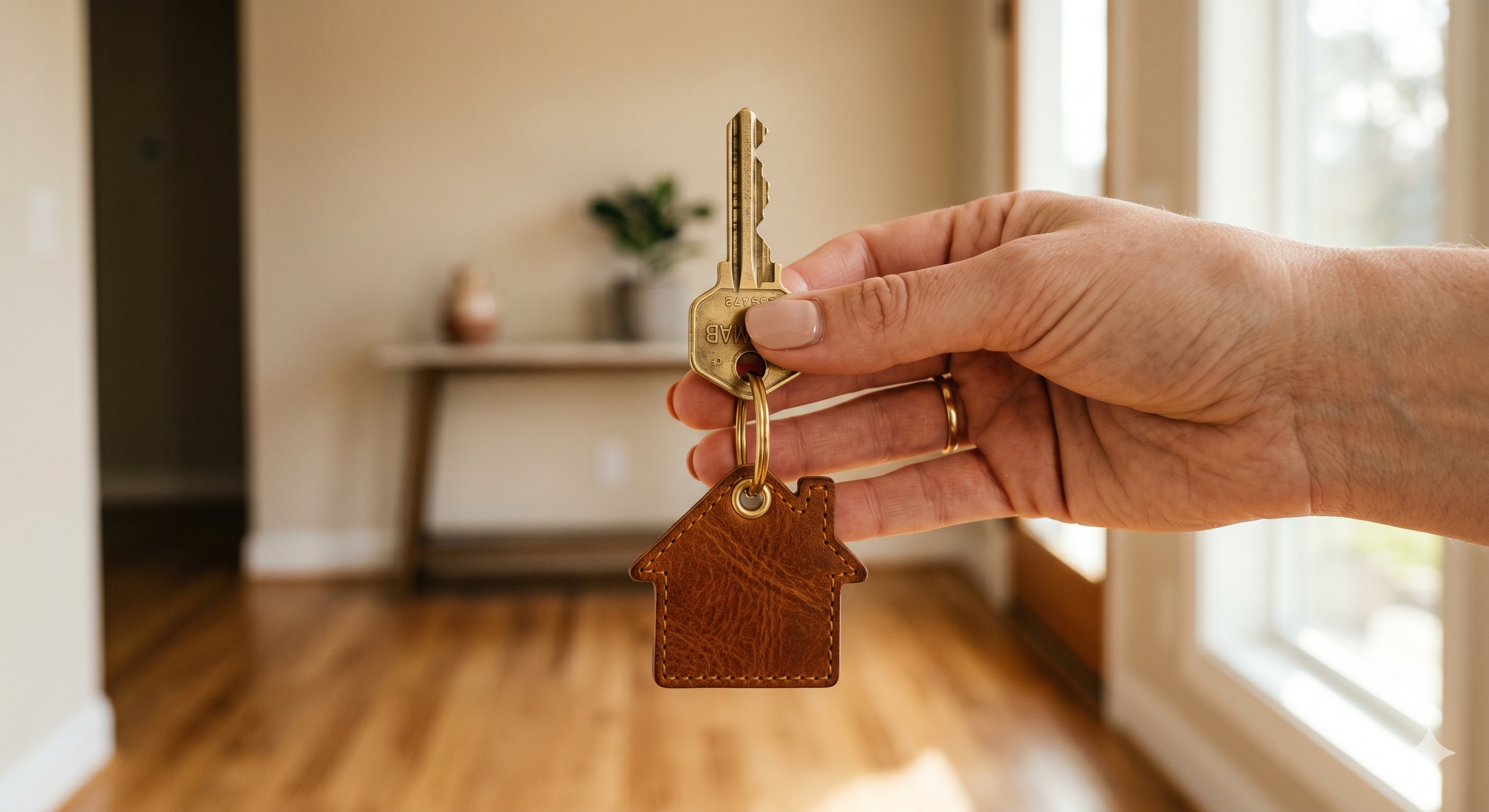 Holding house keys to a new home - the moment you got the home before selling