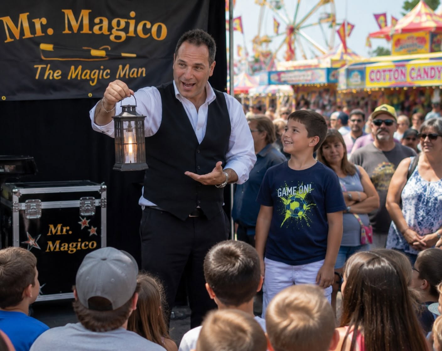 Magician performing a card trick
