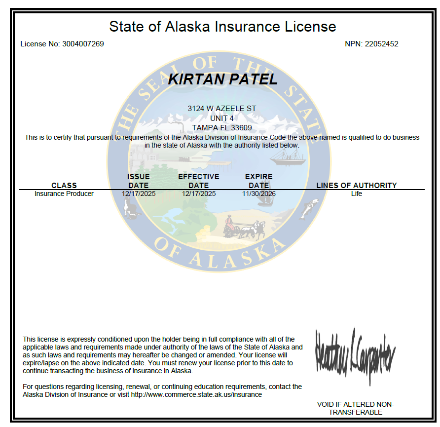 Alaska License