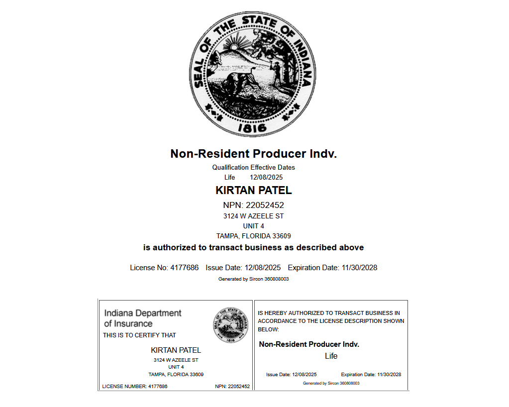Indiana License