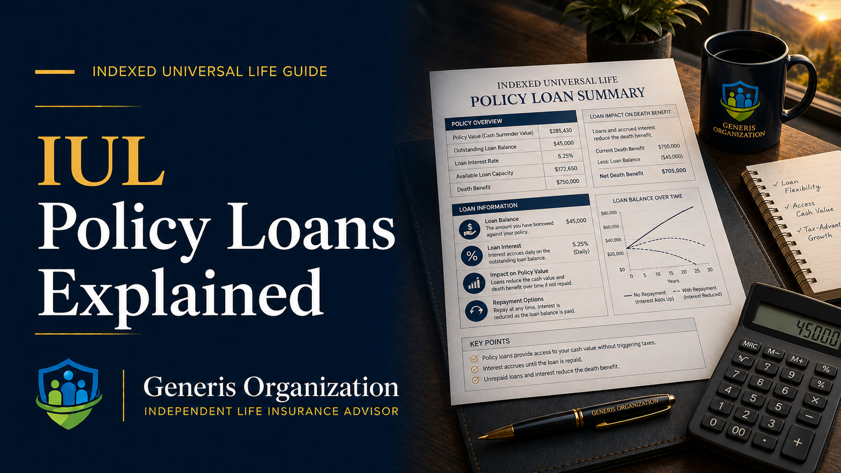 Illustration for IUL policy loan information.