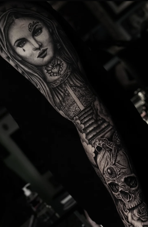 Max Demian Full Sleeve Tattoo NYC