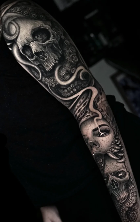 Max Demian Full Sleeve Tattoo NYC