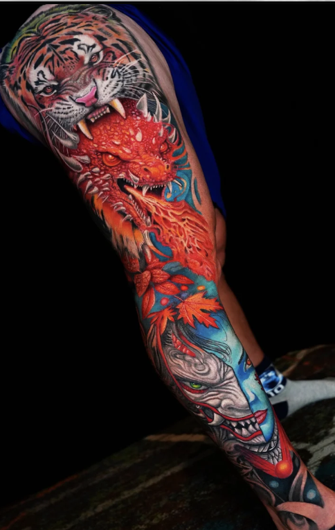 Max Demian Full Sleeve Tattoo NYC